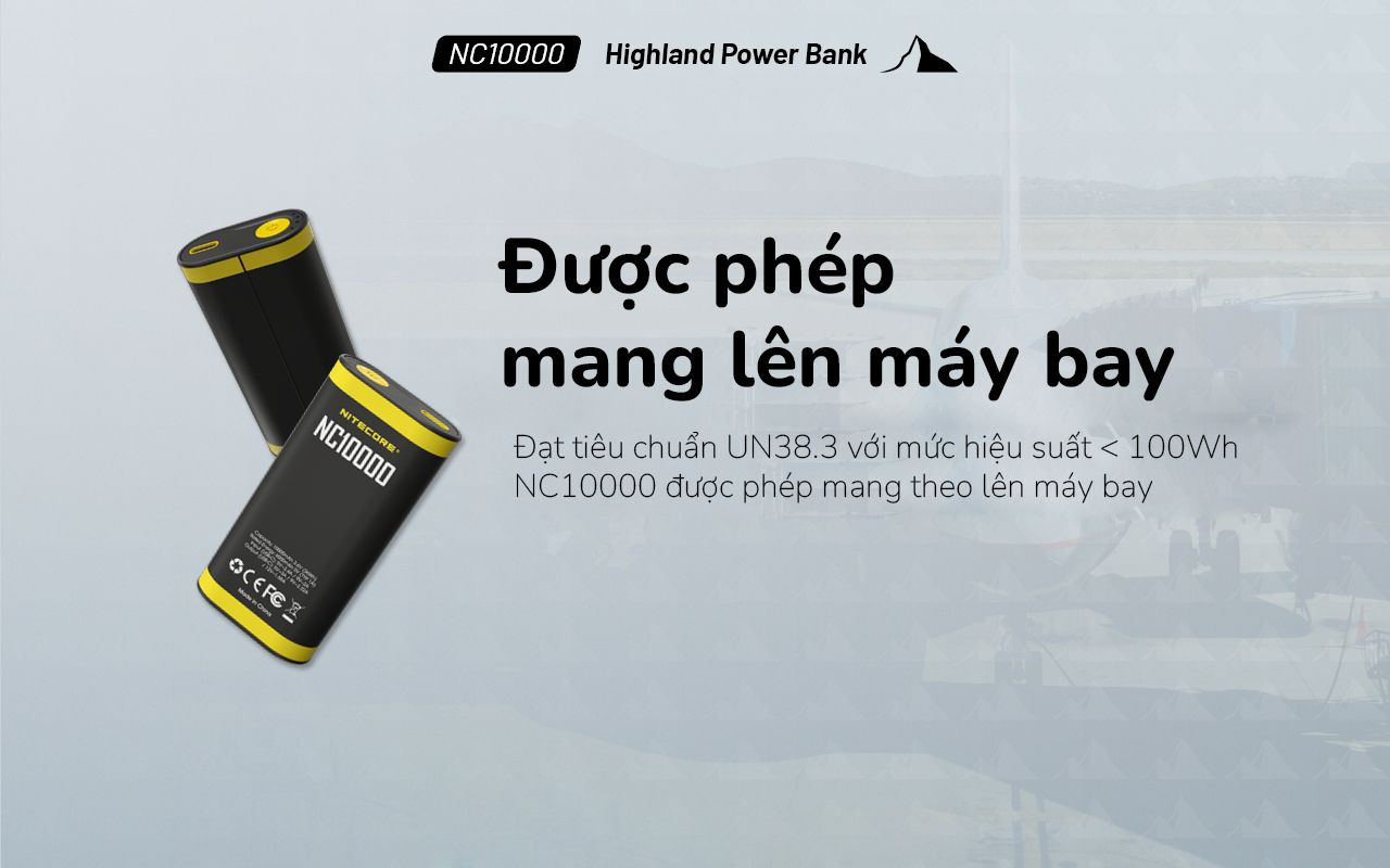 Sạc dự phòng kết hợp đèn LED Nitecore NC10000 Outdoor Compact Power Bank