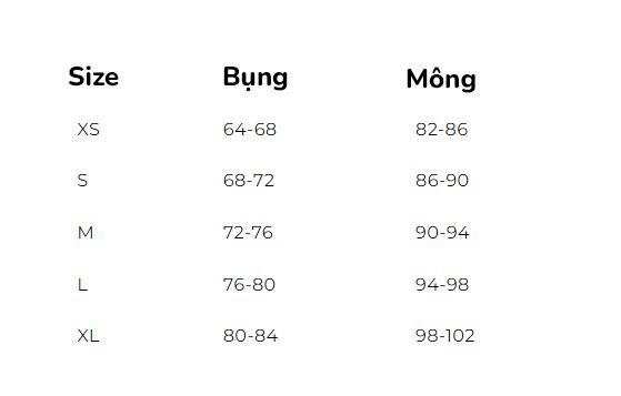 Bảng size váy chạy trail nữ Raidlight