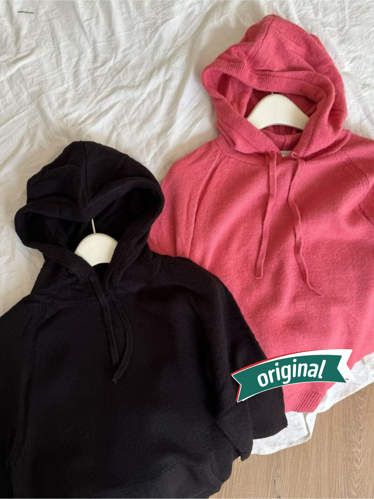 J By Knit Hooded Buckle Black
