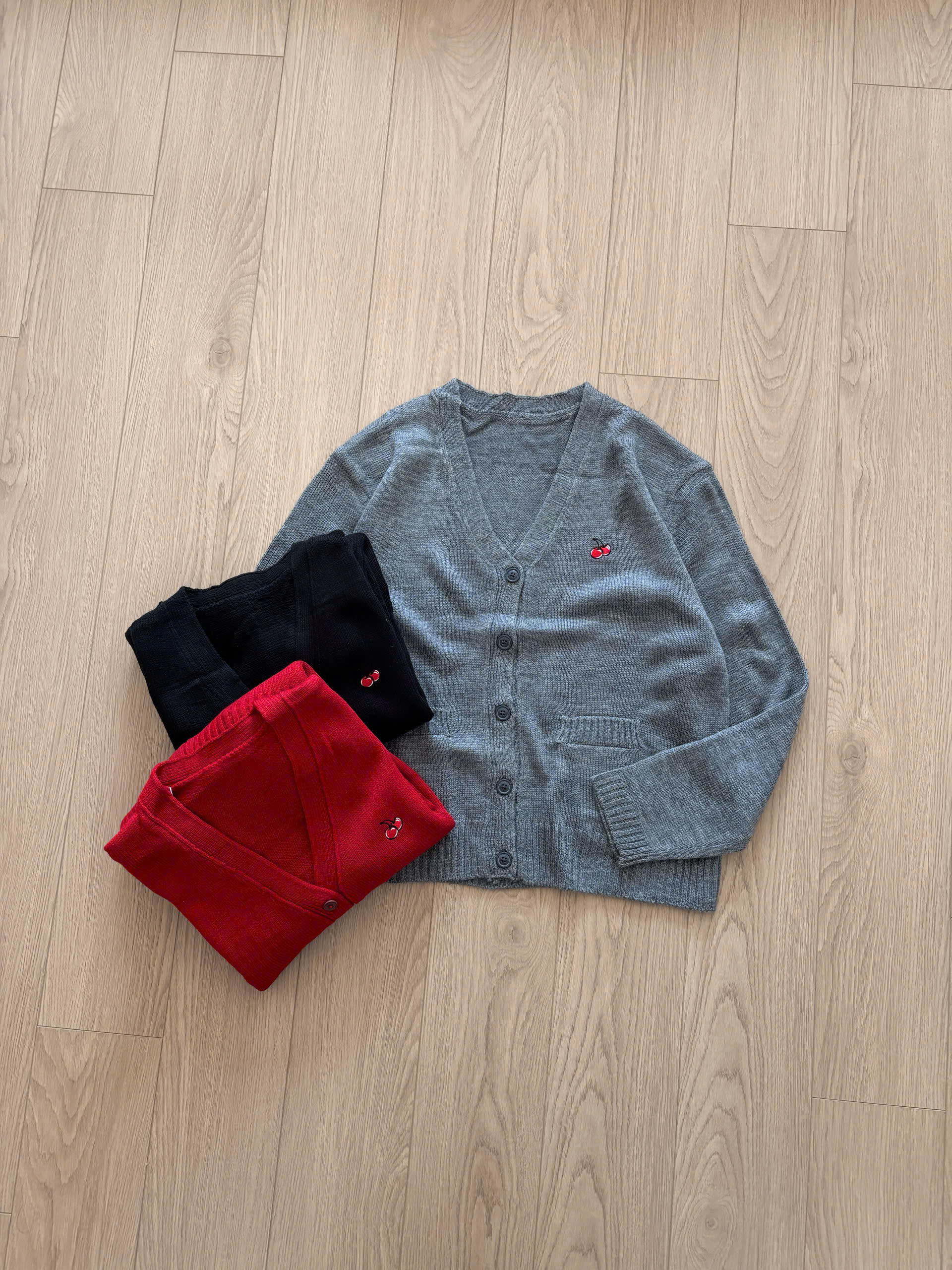 Kirsh Small Cherry Basic Cardigan
