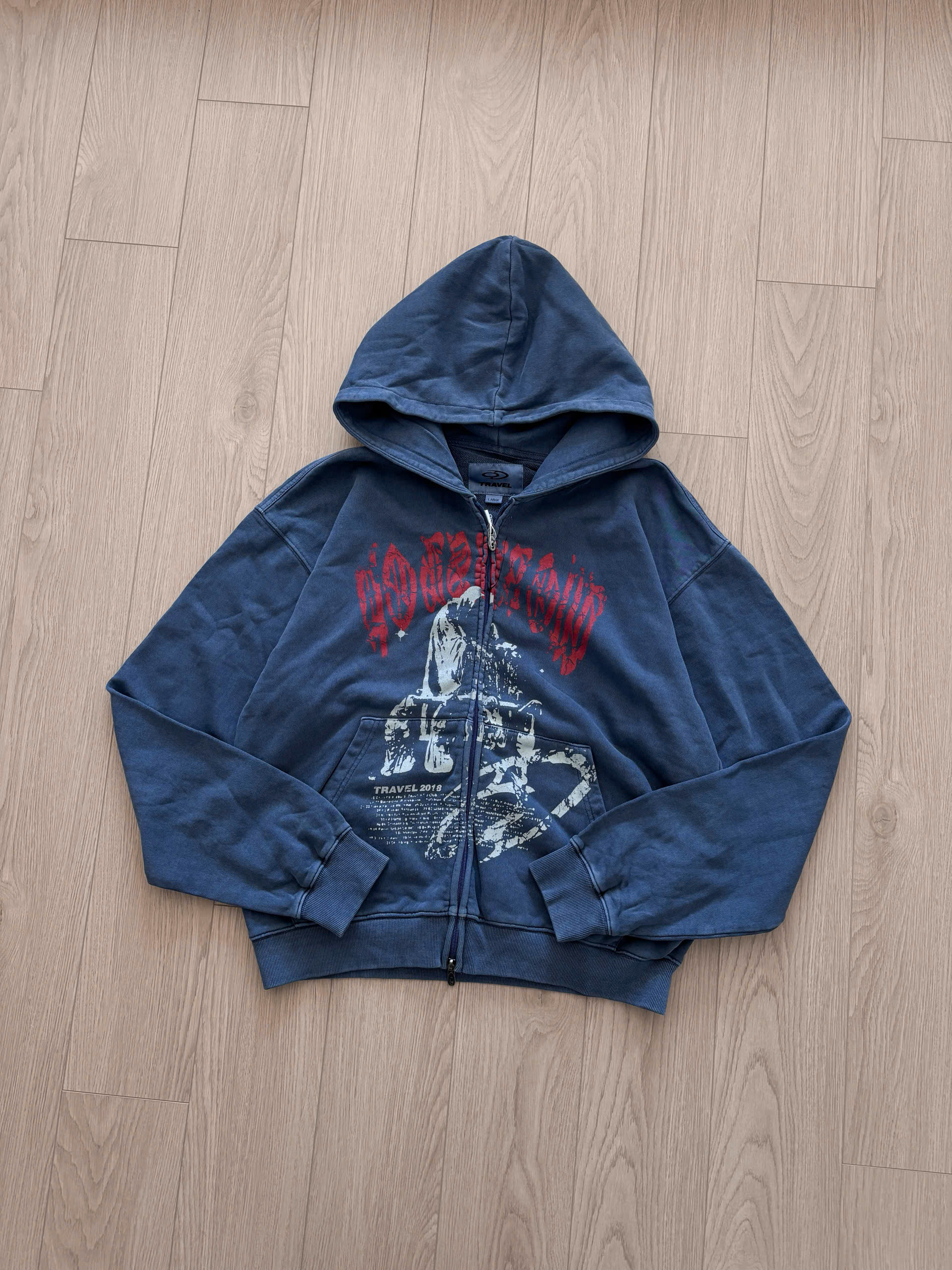 Travel Hoodie Zip Despair Pigment