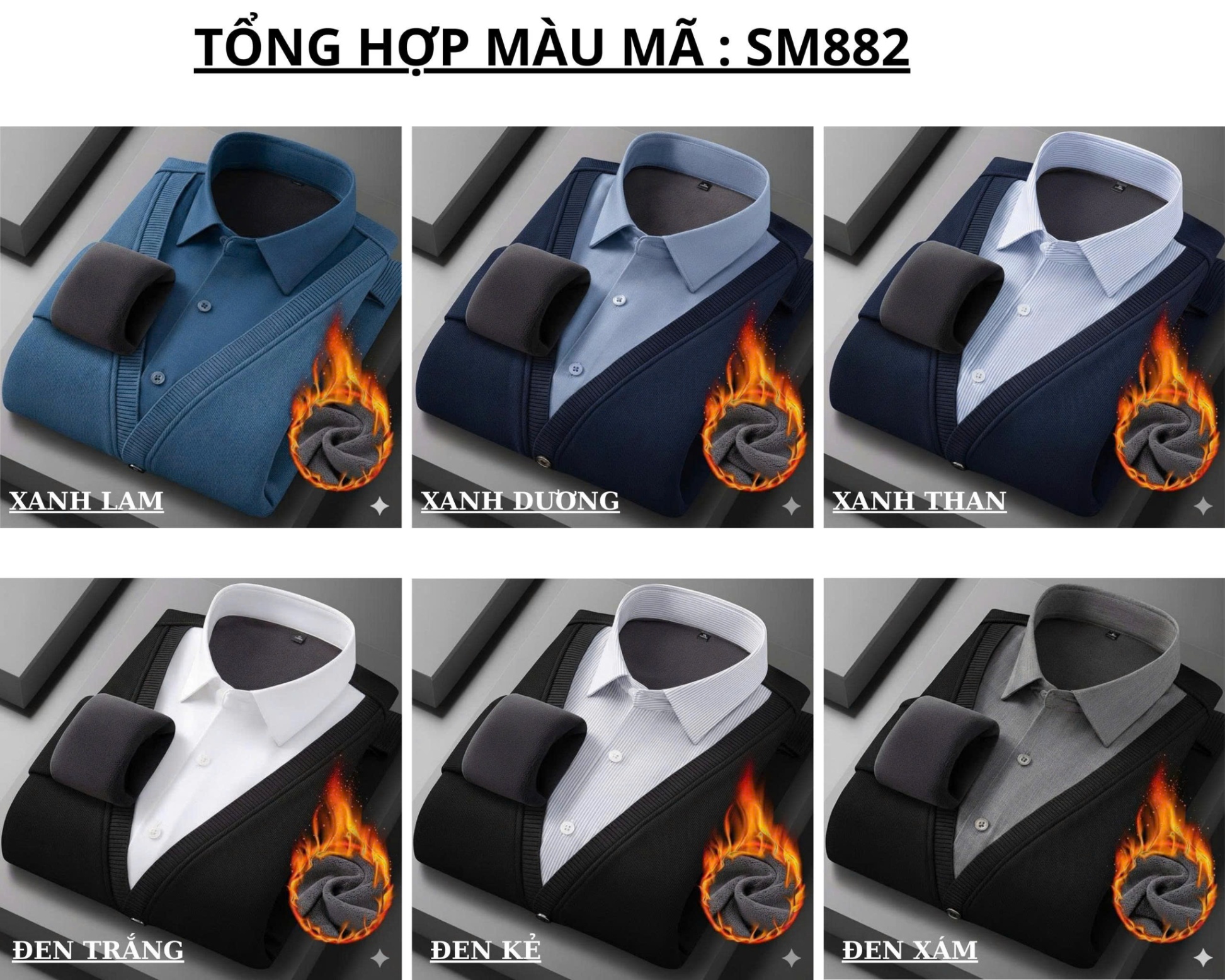 ÁO LEN LÔNG CỪU CỔ TIM PHỐI SƠ MI CAO CẤP-SM882