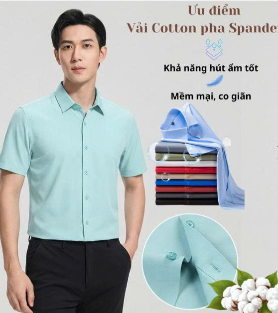 ÁO SƠ MI NAM LỤA BĂNG CỘC TAY CAO CẤP D4040 ( SMC01 )