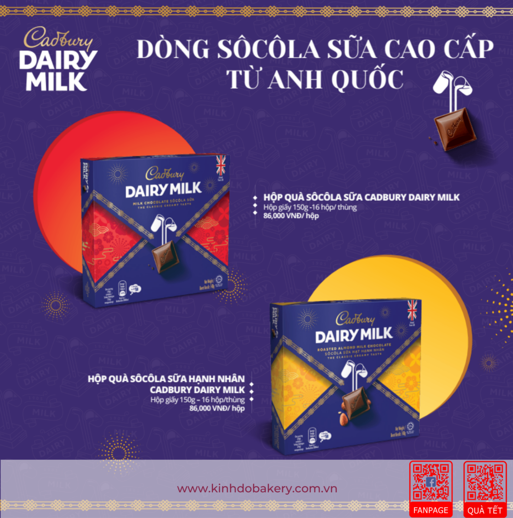 Hộp quà socola hạnh nhân Sữa CADBURY DAIRY MILK