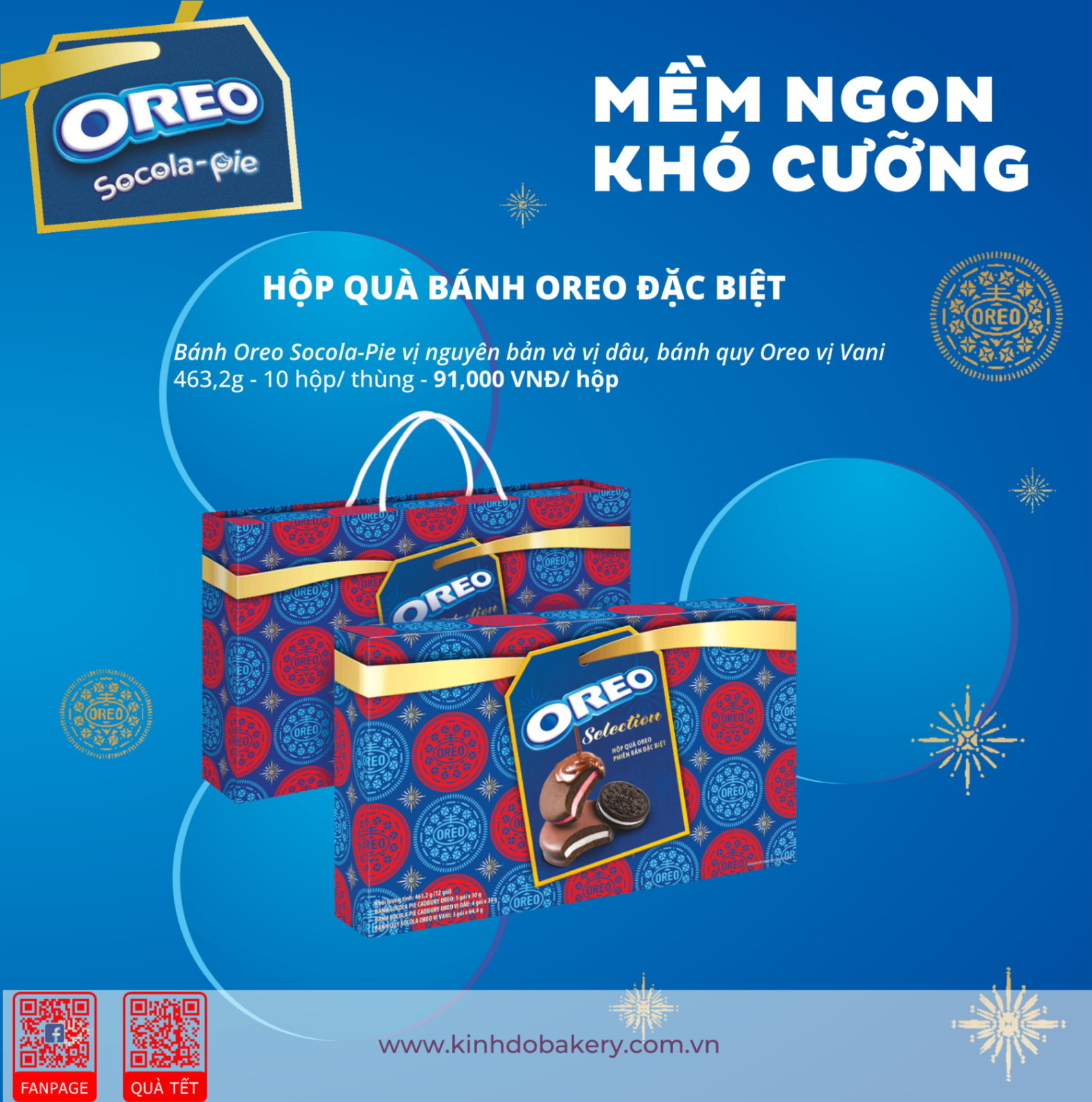 BST Tết Kinh Đô: hộp quà bánh Oreo đặc biệt 463.2g