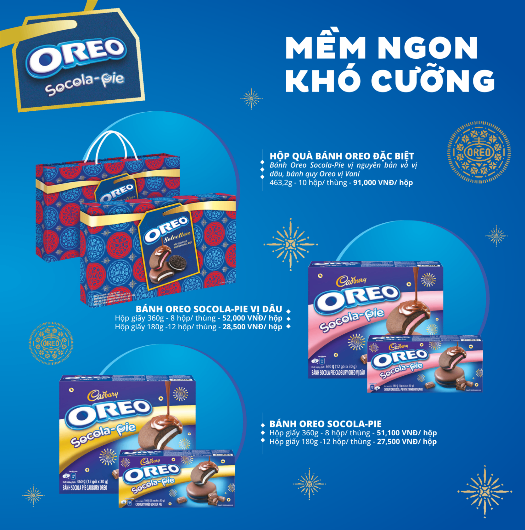 BST Tết Kinh Đô: bánh oreo socola pie 180g