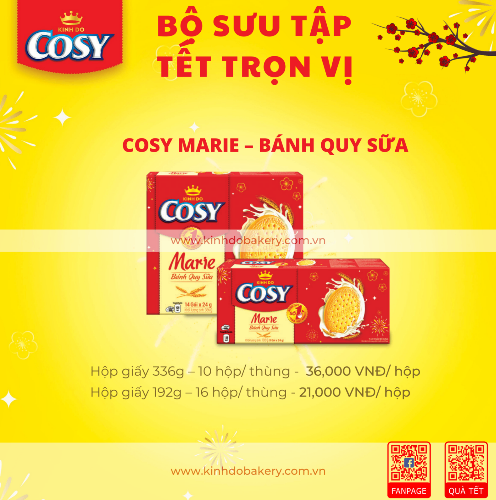 BST Tết Kinh Đô: Bánh quy sữa Cosy Marie 192g