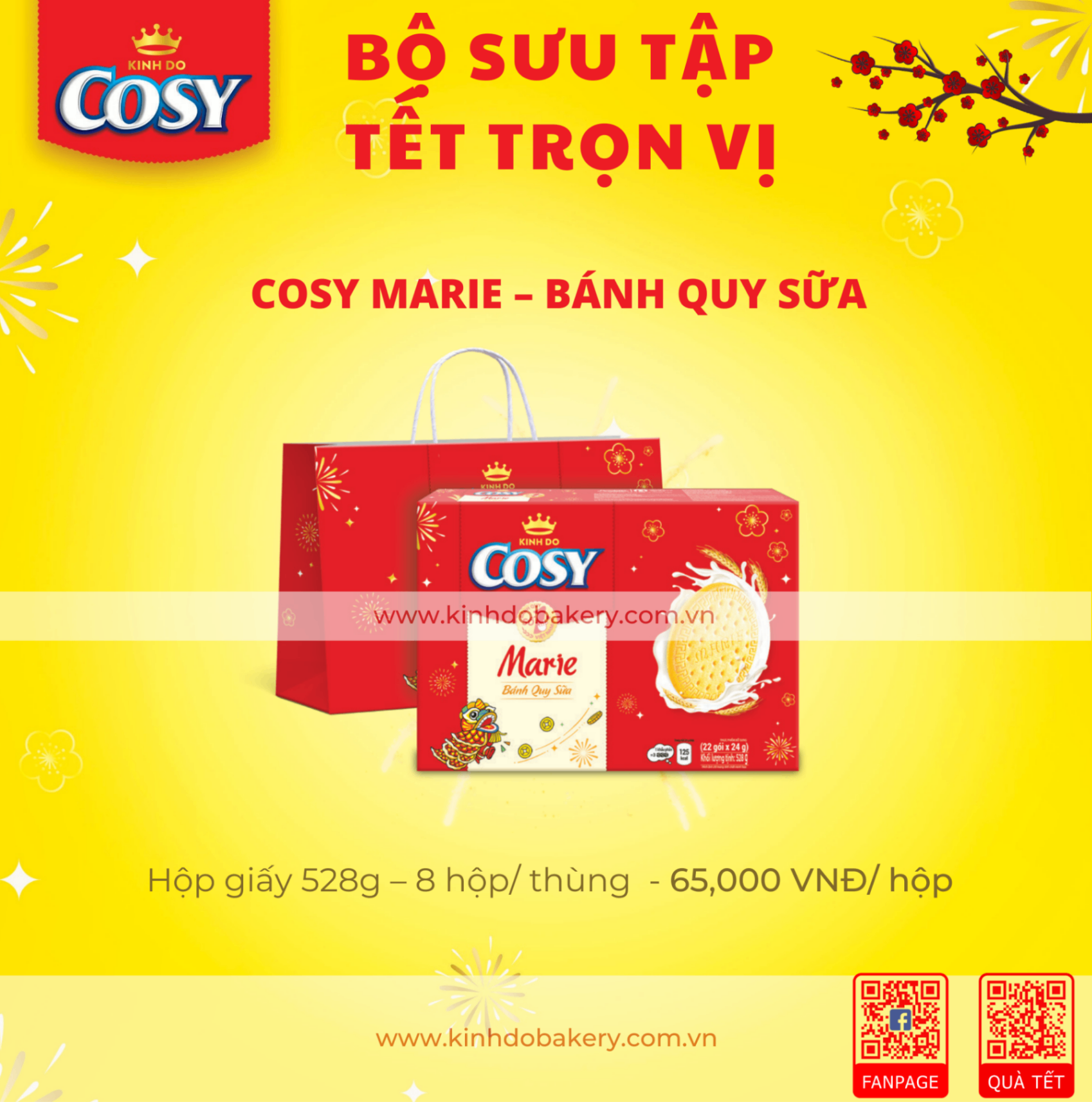 BST Tết Kinh Đô: Bánh quy sữa Cosy Marie 528g