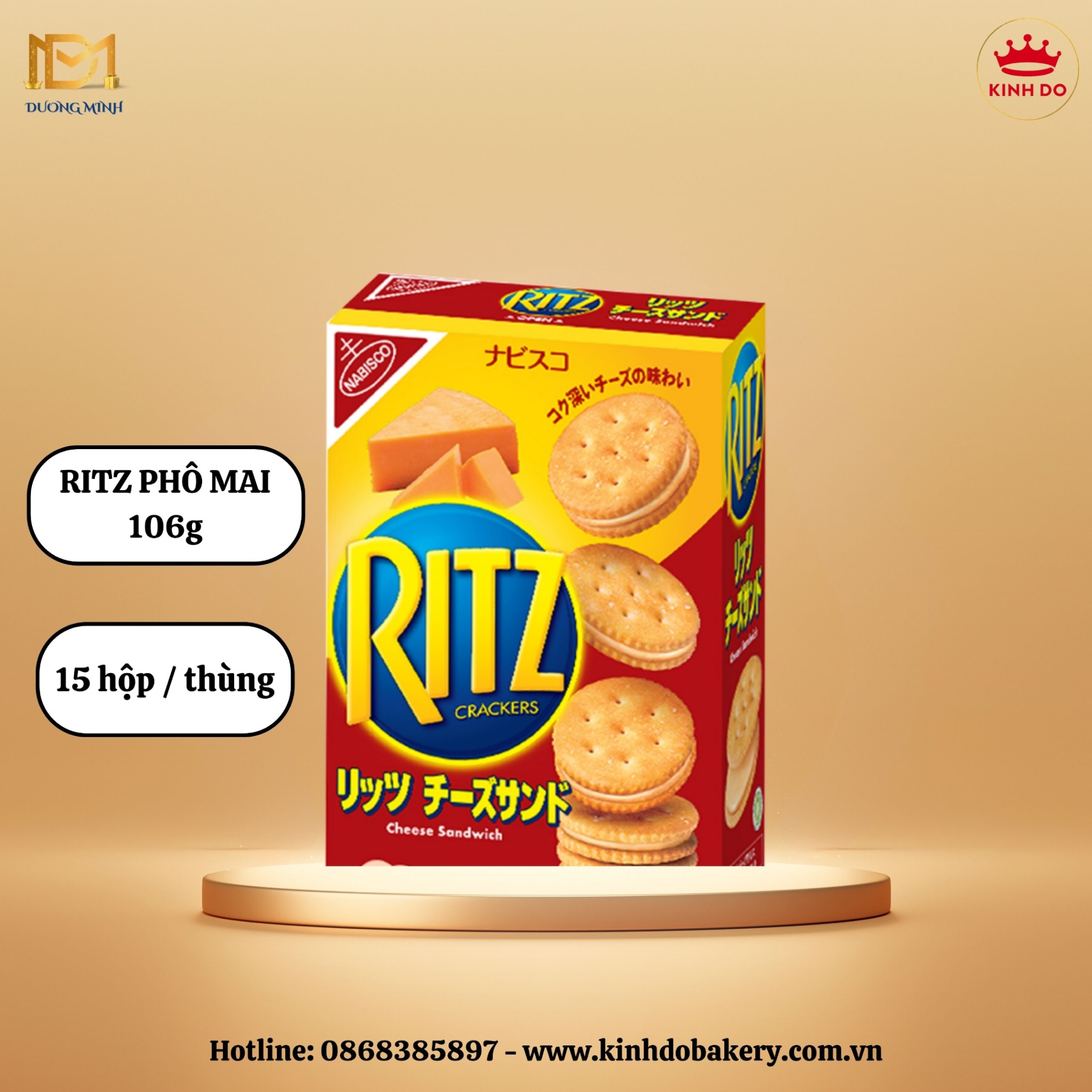 Bánh quy Ritz Crackers nhân kem phô mai 106g