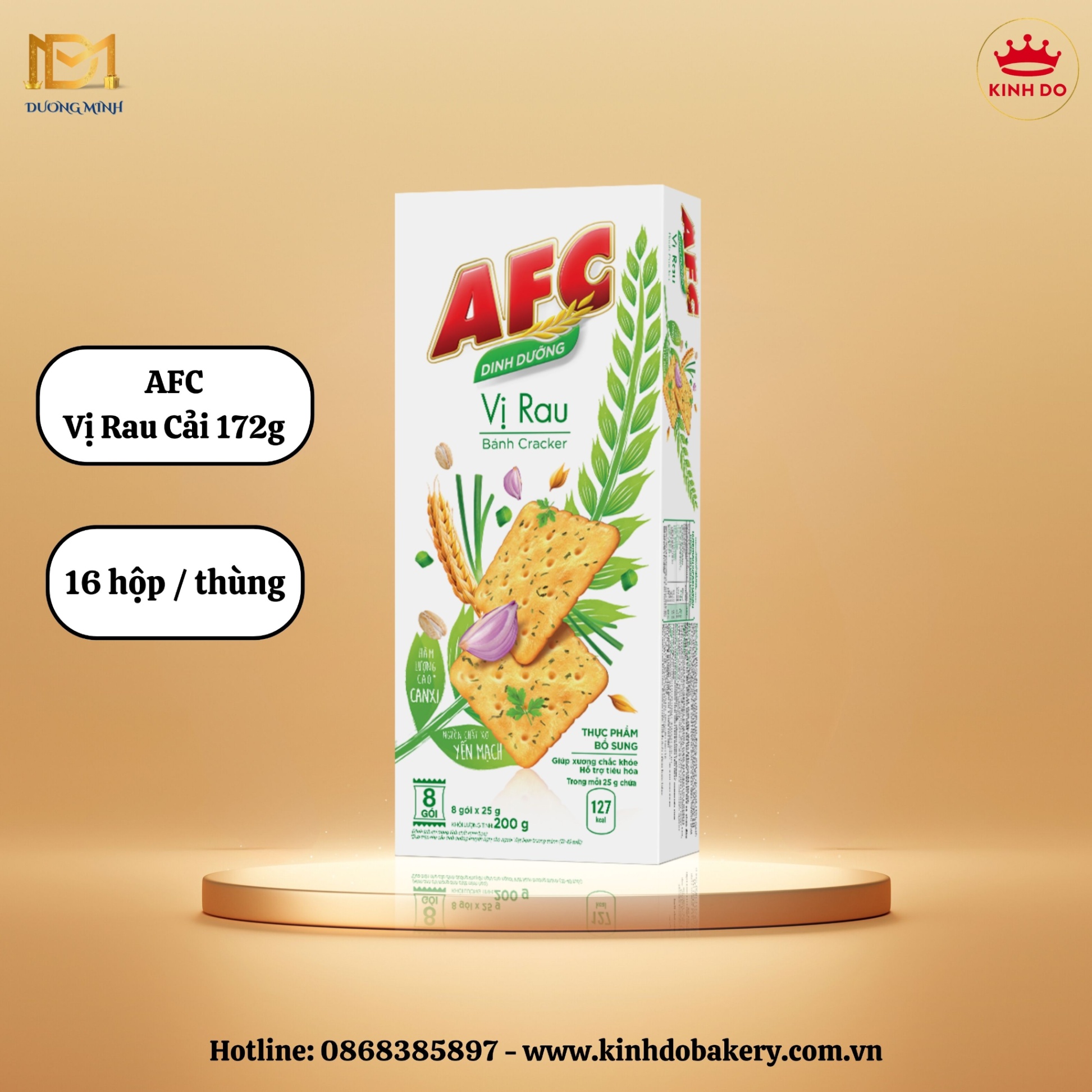 Bánh quy cracker AFC Dinh Dưỡng - vị rau cải 172g