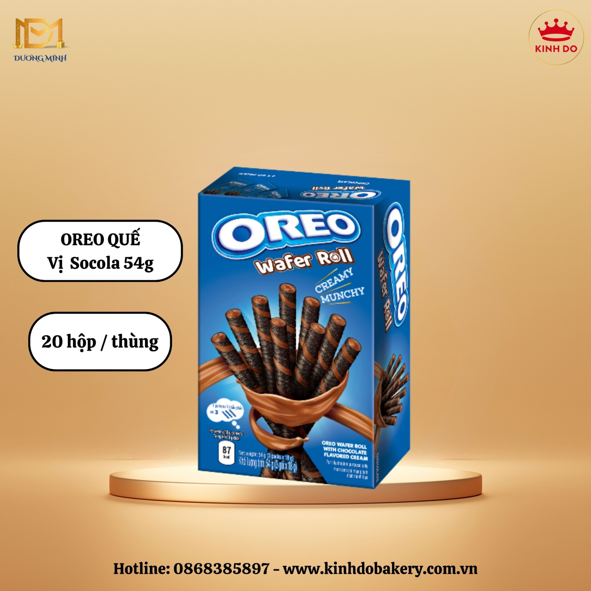 Bánh Quế Oreo Wafer Roll 54g HSV vị SOCOLA