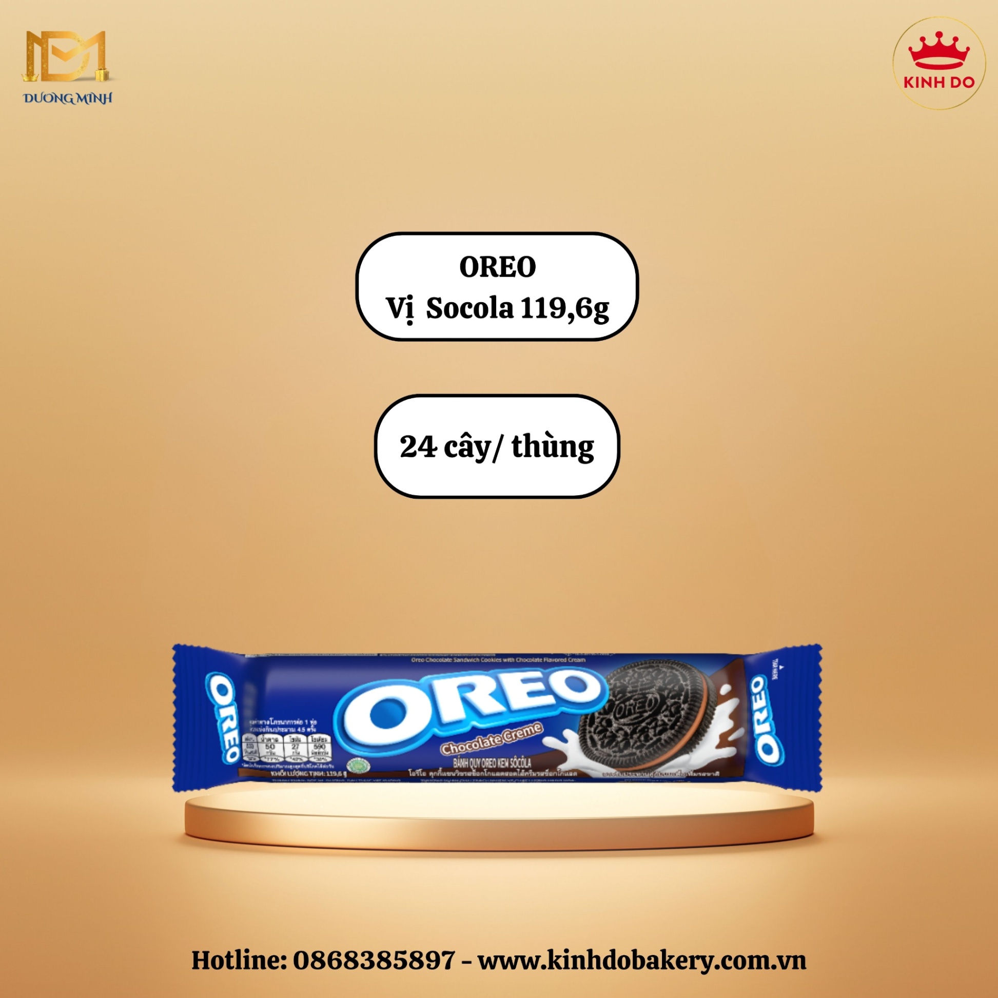 Bánh Quy nhân kem OREO 119.6g vị SOCOLA