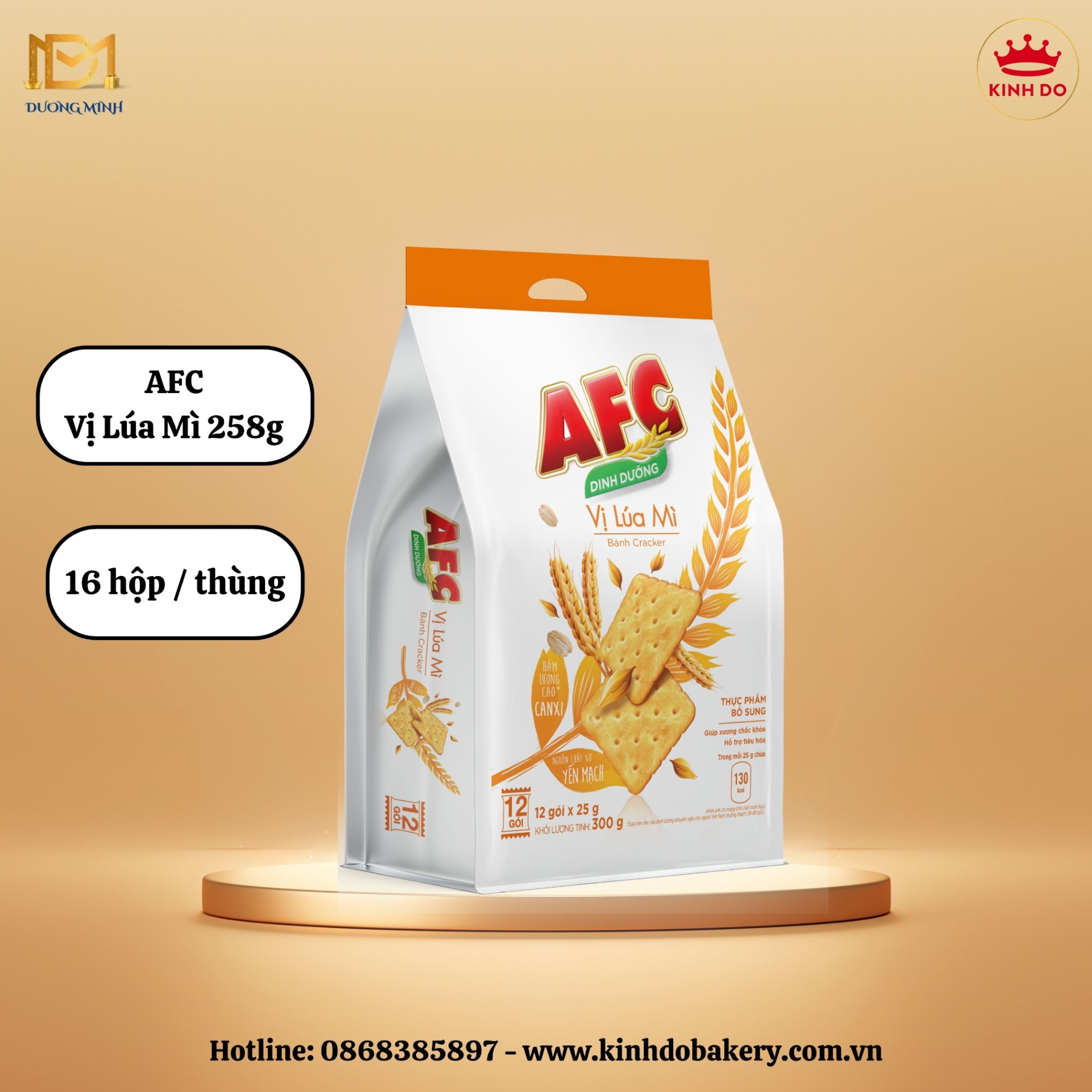 Bánh quy cracker AFC Dinh Dưỡng - vị lúa mì 258g