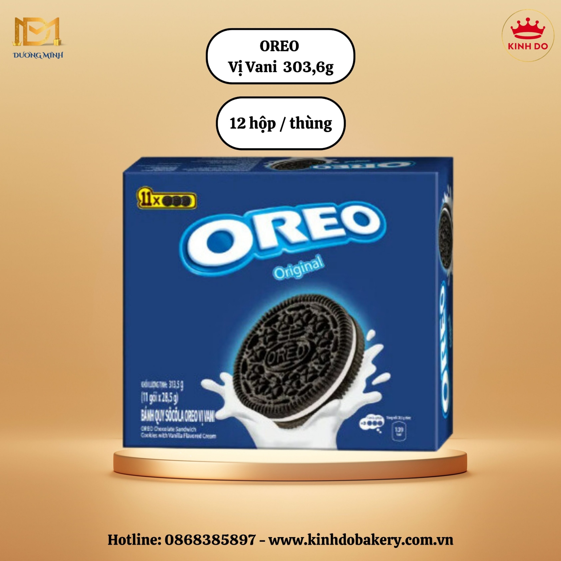 Bánh Quy nhân kem Oreo Vanilla PPB 303.6 g