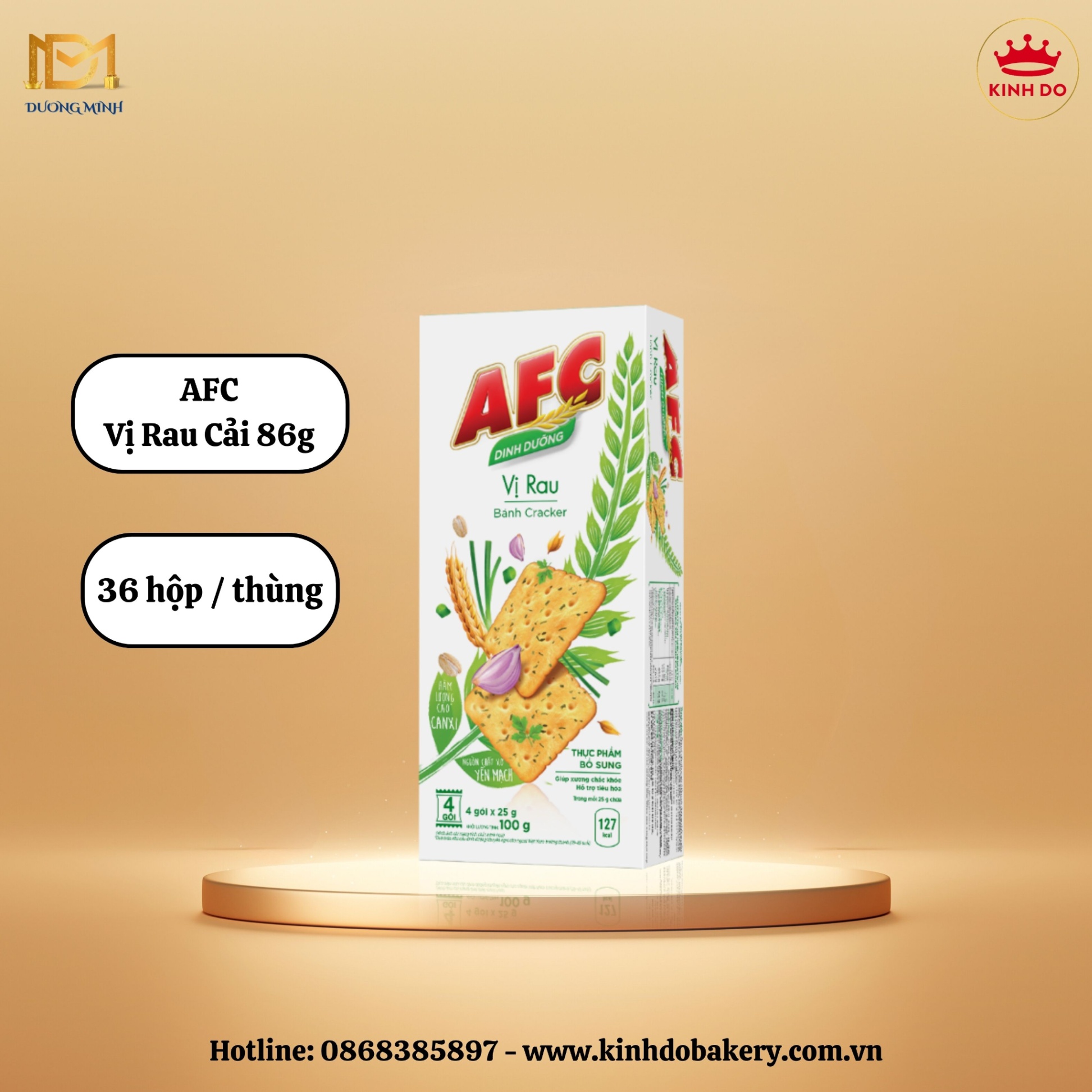 Bánh quy cracker AFC Dinh Dưỡng - vị rau cải 86g