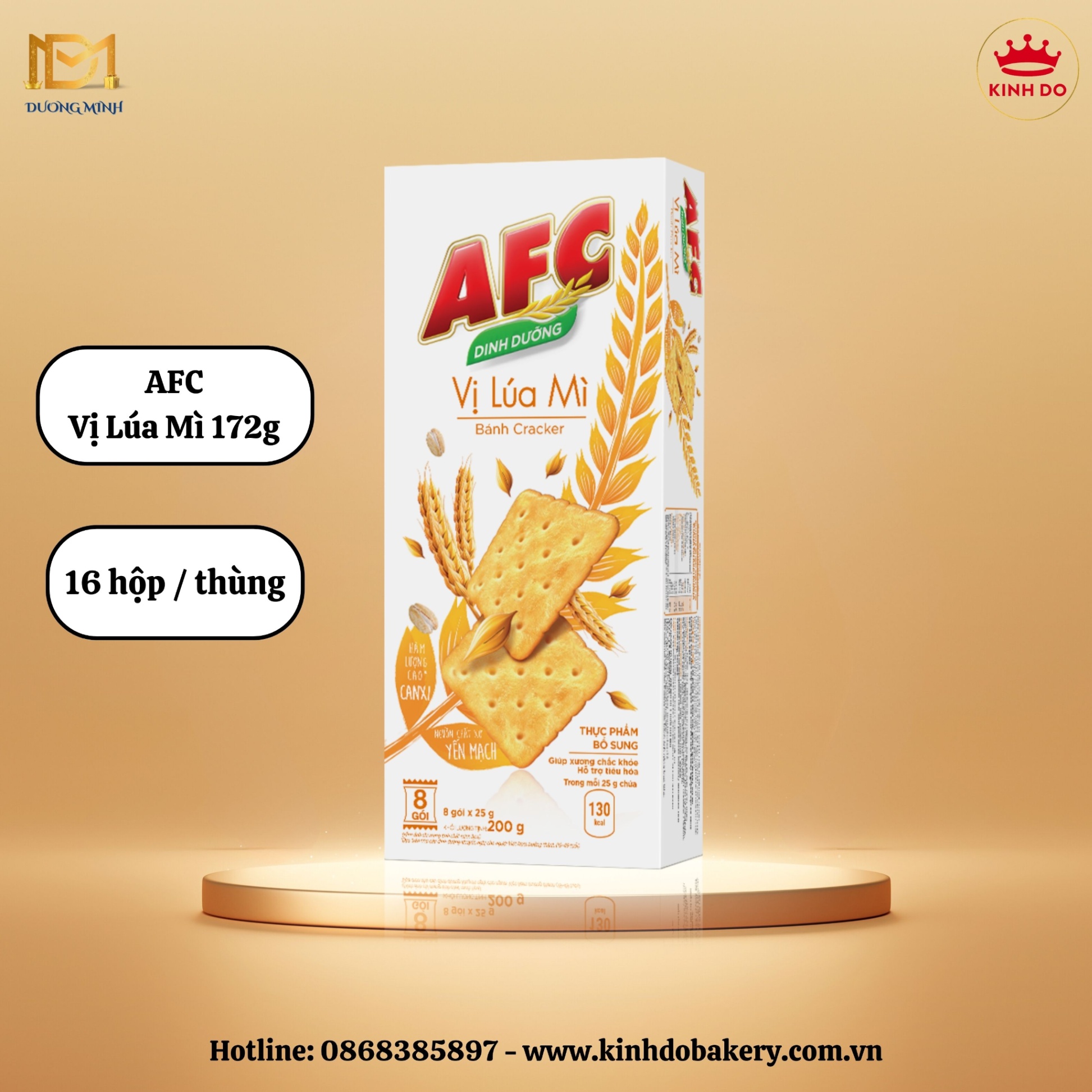 Bánh quy cracker AFC Dinh Dưỡng - vị lúa mì 172g