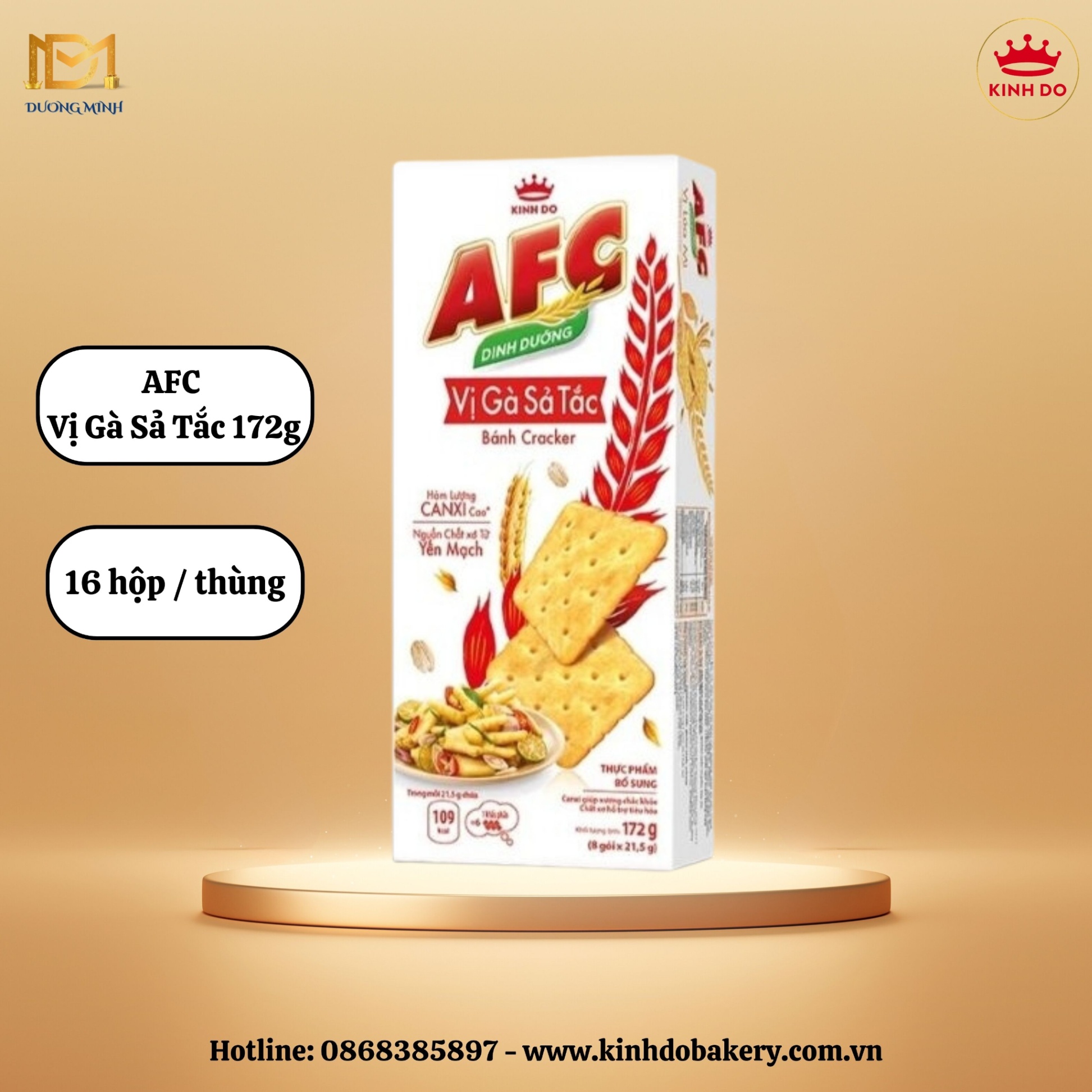 Bánh quy cracker AFC Dinh Dưỡng - vị chân gà sả tắc 172g