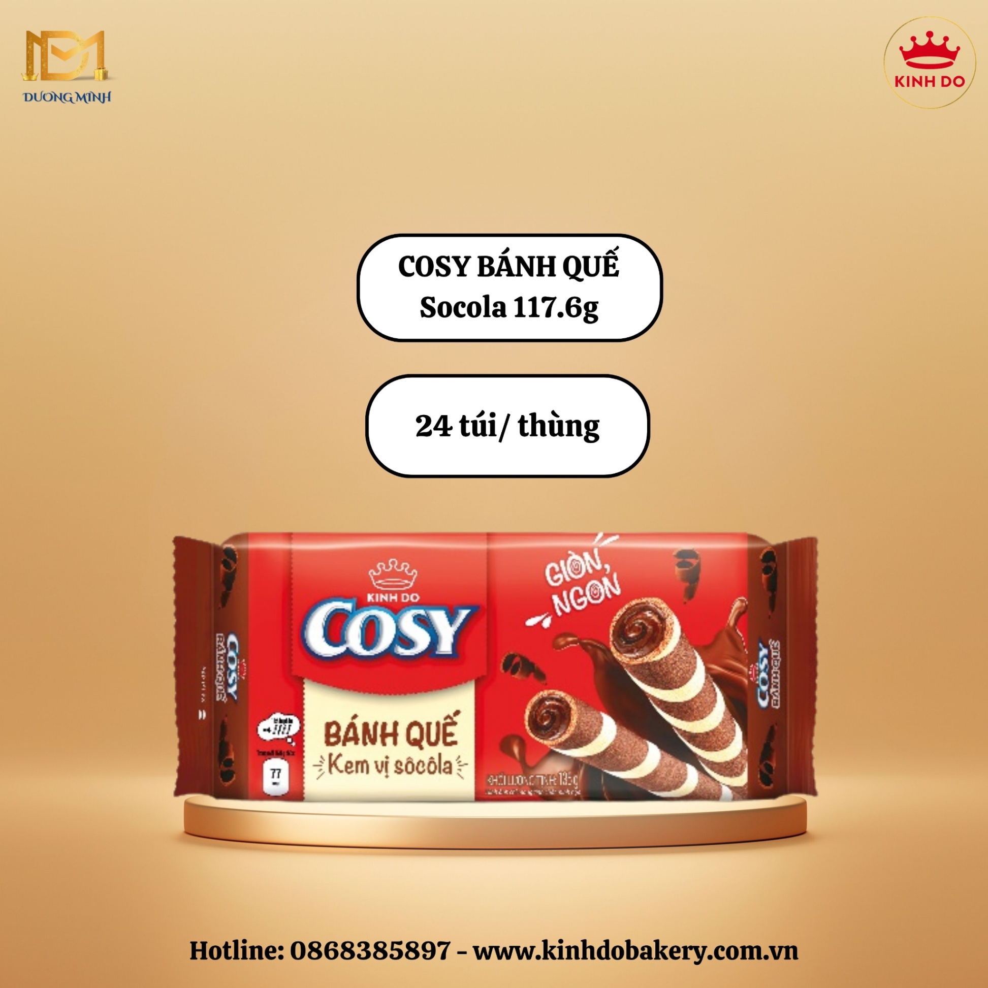 Bánh quế COSY 117.6g x 24 gói socola