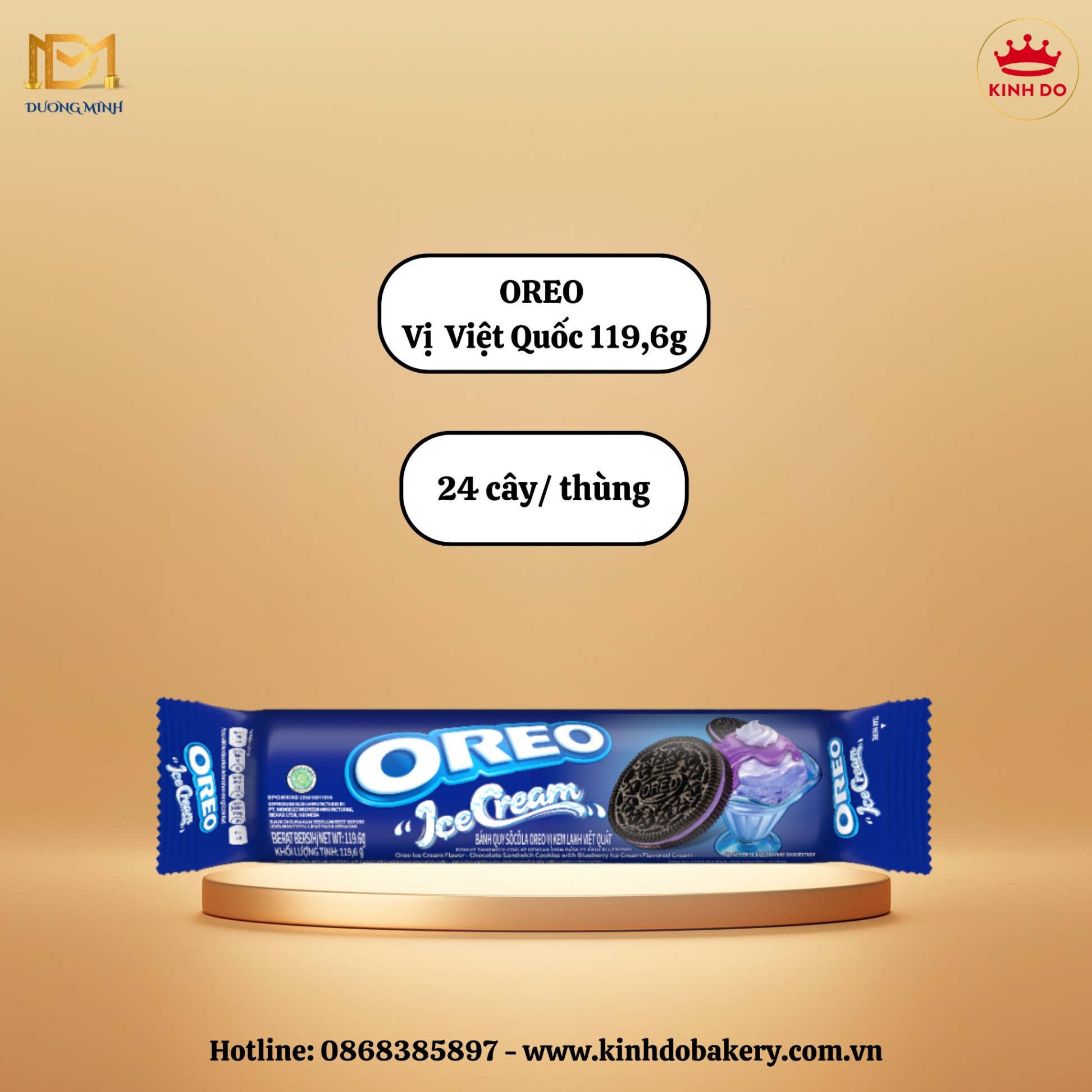 Bánh Quy nhân kem OREO 119.6g vị VIỆT QUỐC