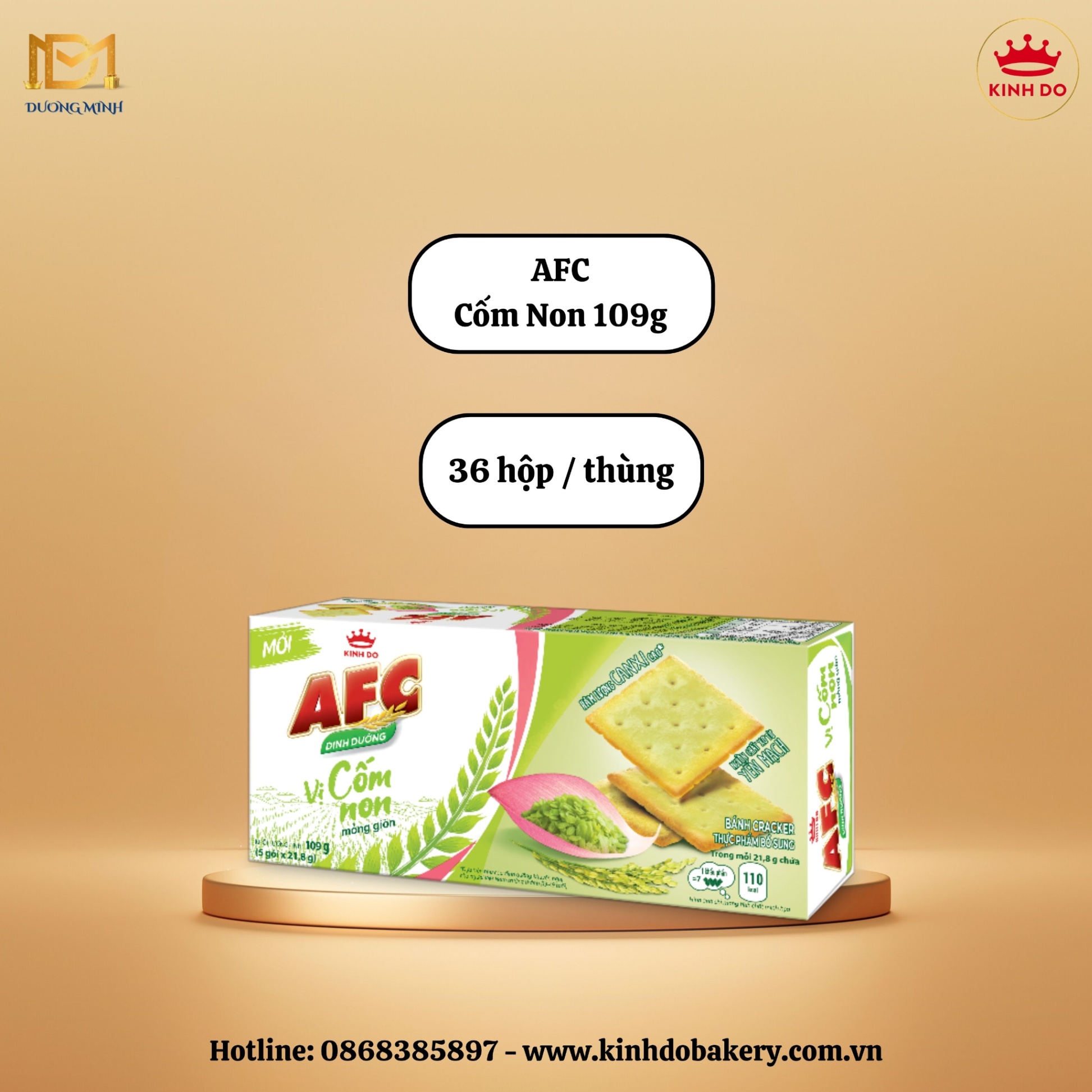 Bánh quy cracker AFC Dinh Dưỡng 109g - vị cốm non