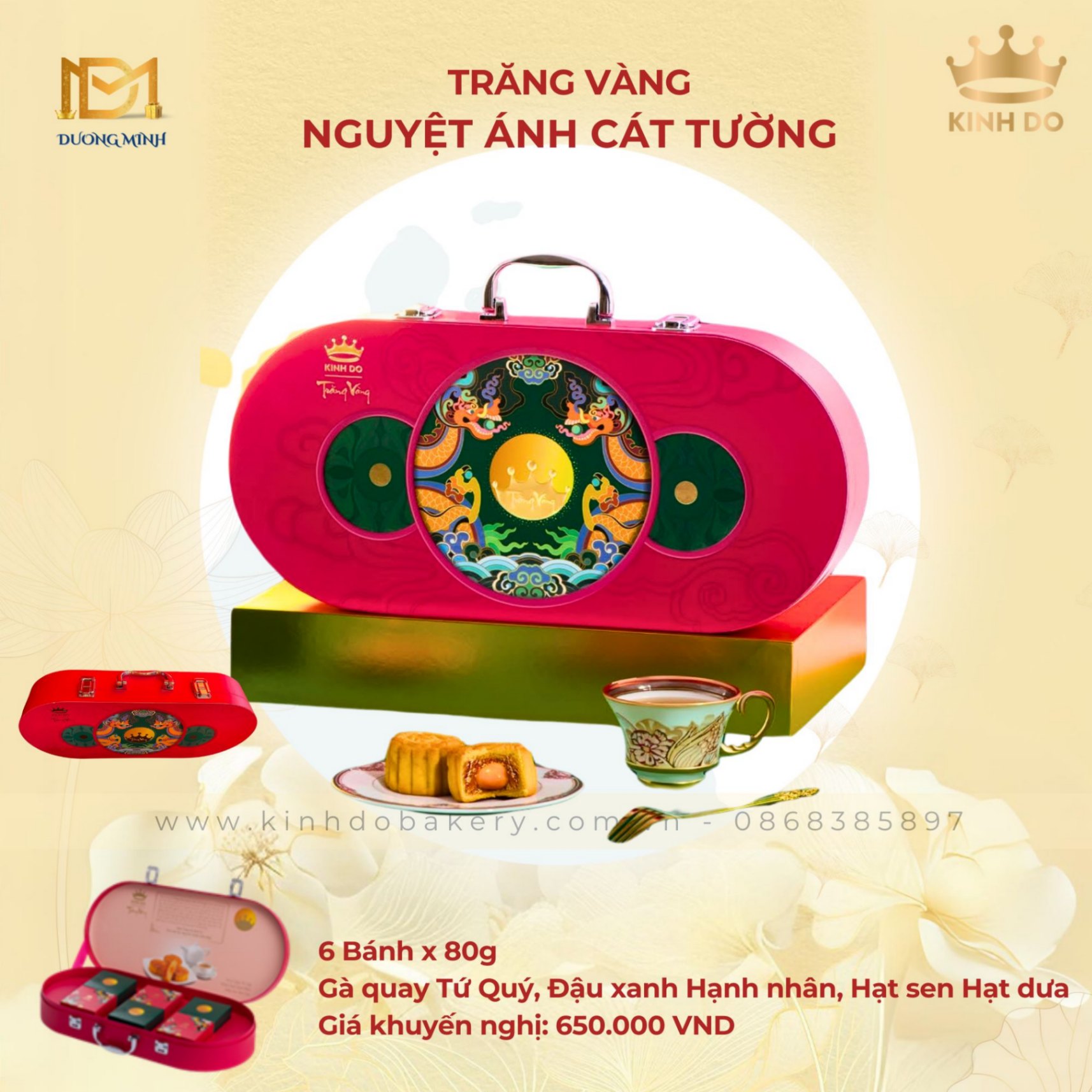 Bánh trung thu Kinh Đô Trăng vàng Nguyệt Ánh Cát Tường (NACT)