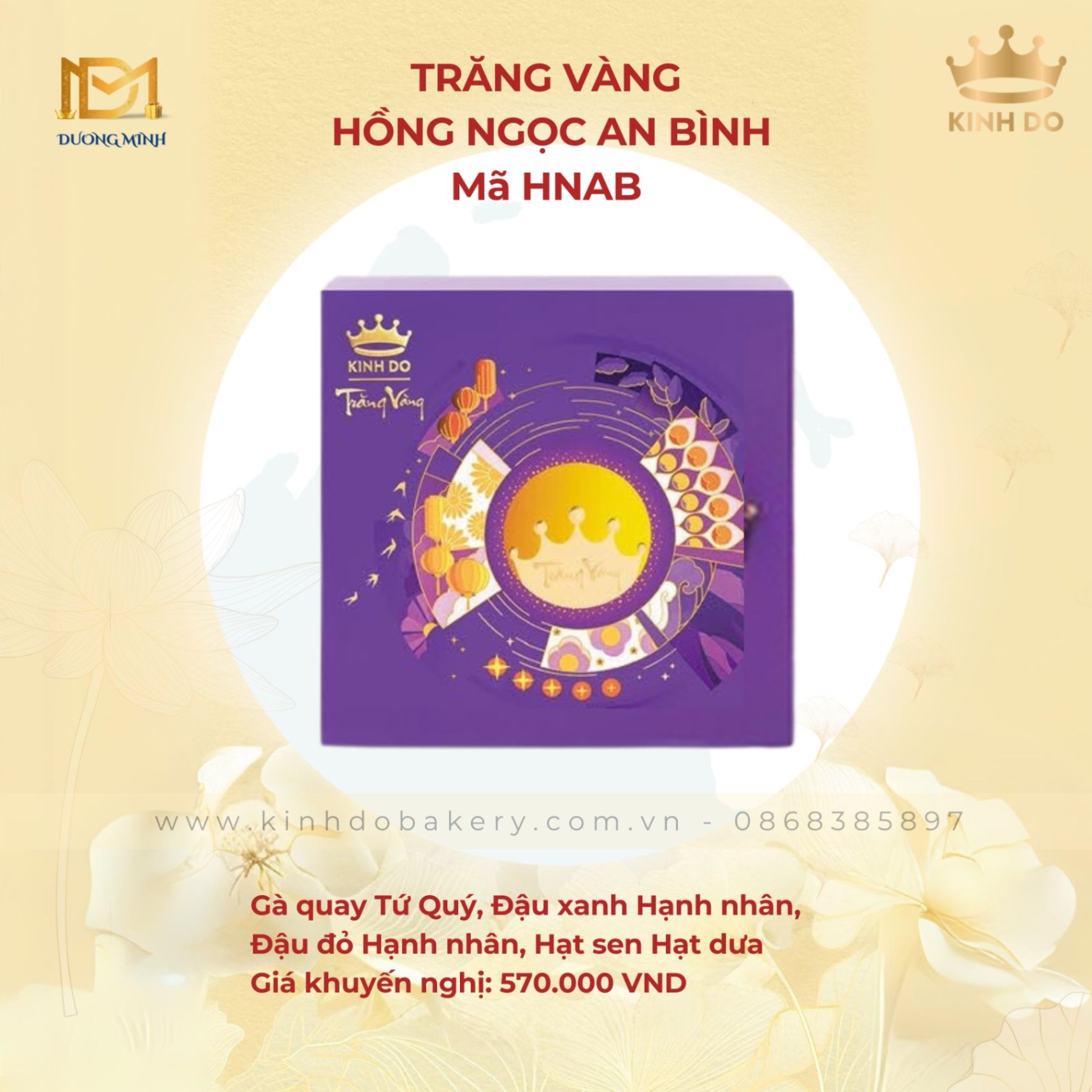 Bánh trung thu Kinh Đô - Trăng vàng Kinh Đô - Hồng Ngọc An Bình ( HNAB )