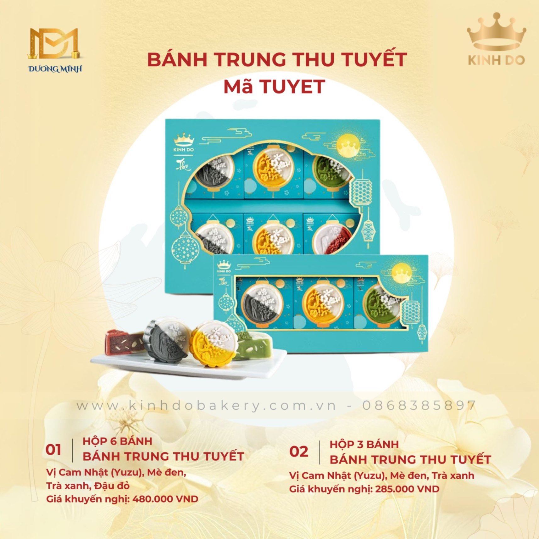 Bánh trung thu Kinh Đô Trung Thu Tuyết - Hộp 6 bánh ( T6 )