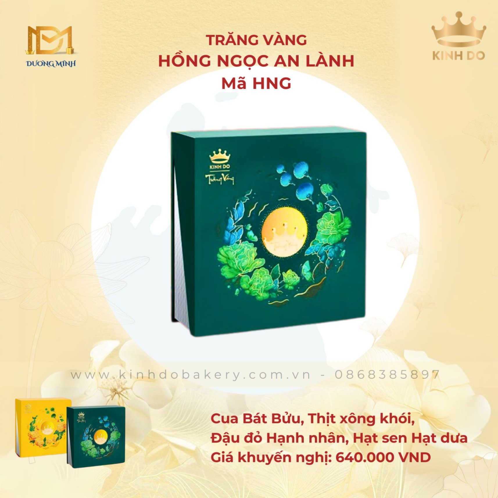 Bánh trung thu Kinh Đô Trăng vàng Hồng Ngọc An Lành ( HNG )