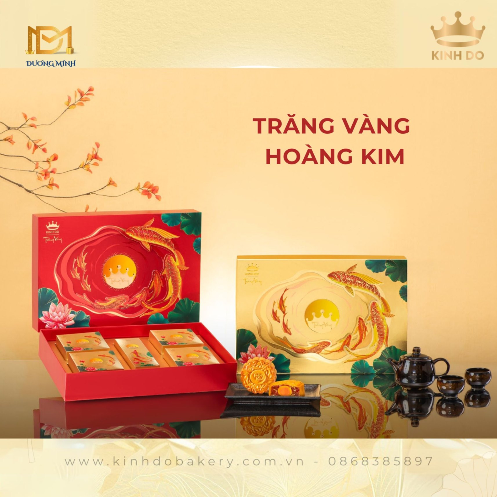 Bánh trung thu Kinh Đô Trăng vàng Hoàng Kim Vinh Hoa ( HKV )