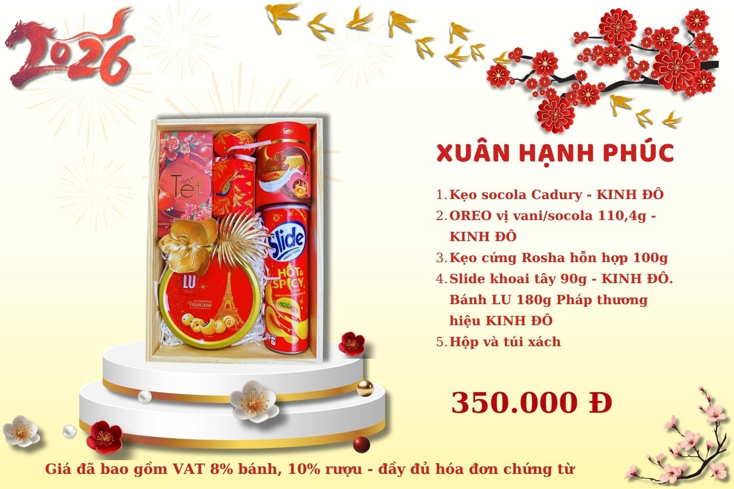 Hộp Quà Tết Xuân Hạnh Phúc 2026 – Sang Trọng