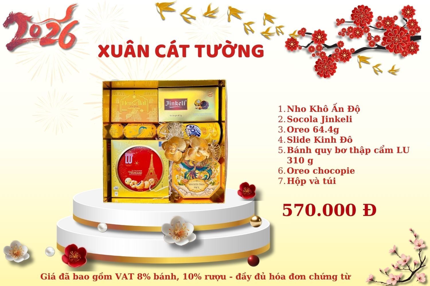Hộp Quà Tết Xuân Cát Tường 2026 – Sang Trọng, Cao Cấp