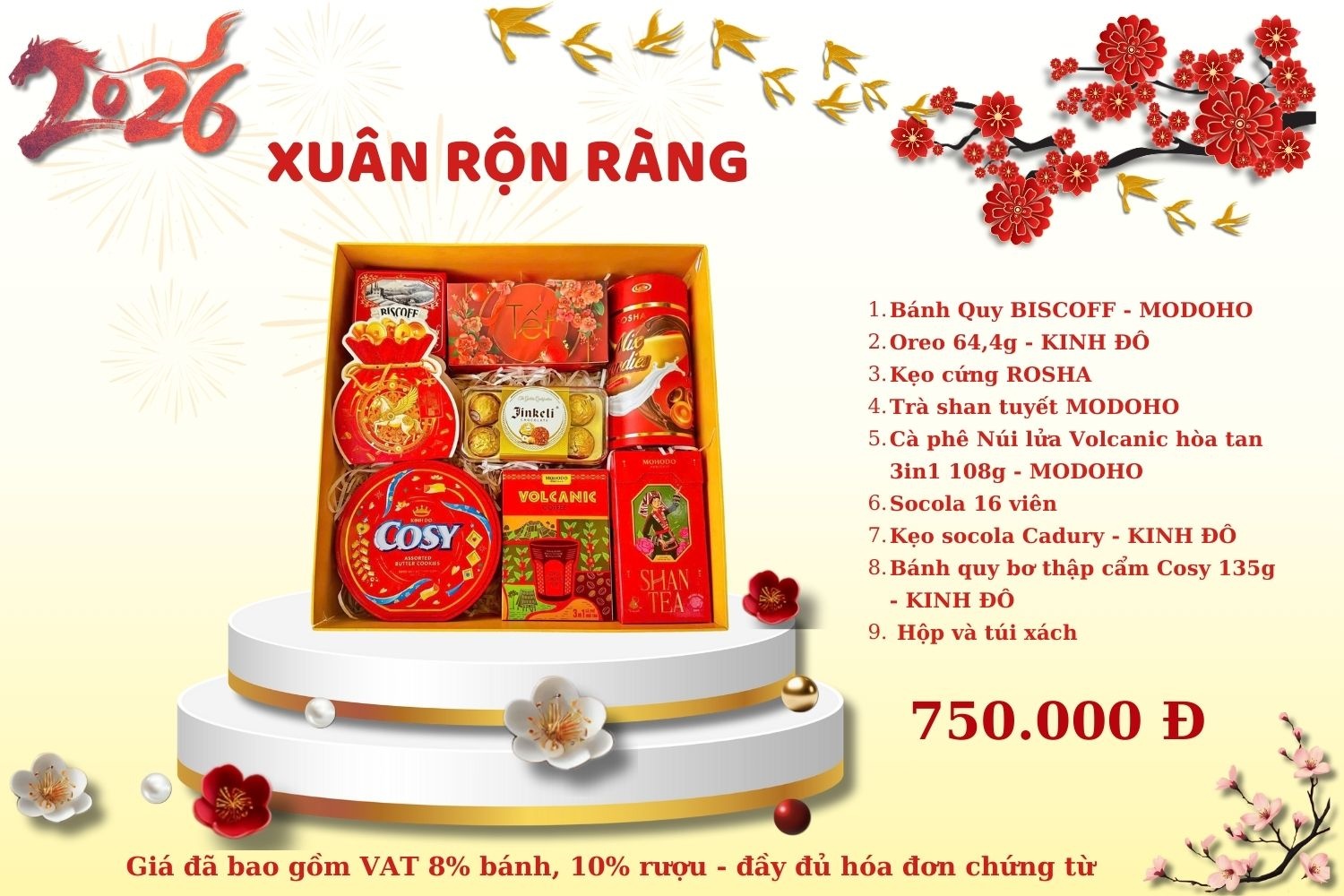 Hộp Quà Tết Xuân Rộn Ràng 2026 – Quà Tặng Doanh Nghiệp Sang Trọng, Ý Nghĩa