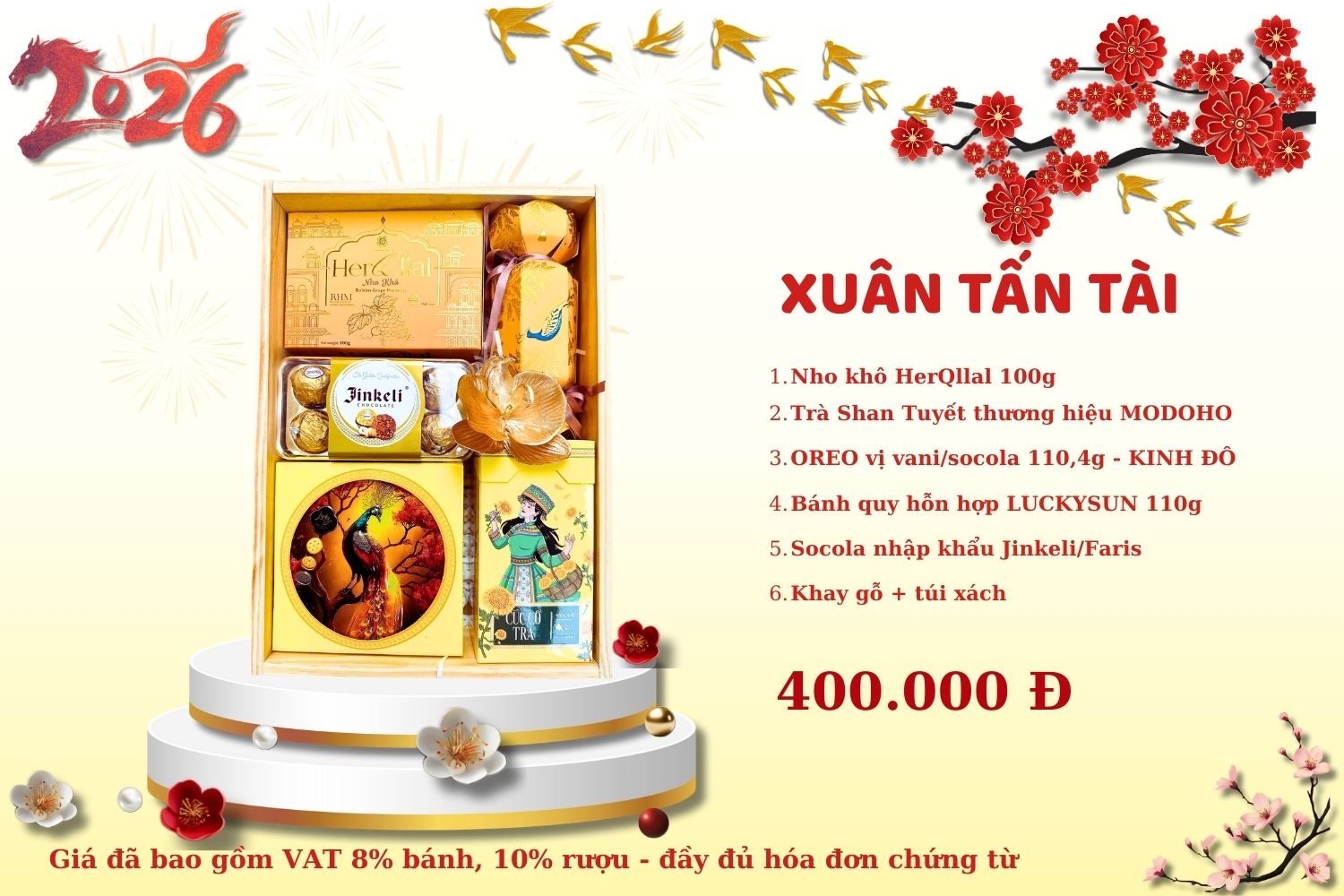 Hộp Quà Tết Xuân Tấn Tài 2026 – Sang Trọng, Tài Lộc Trọn Vẹn