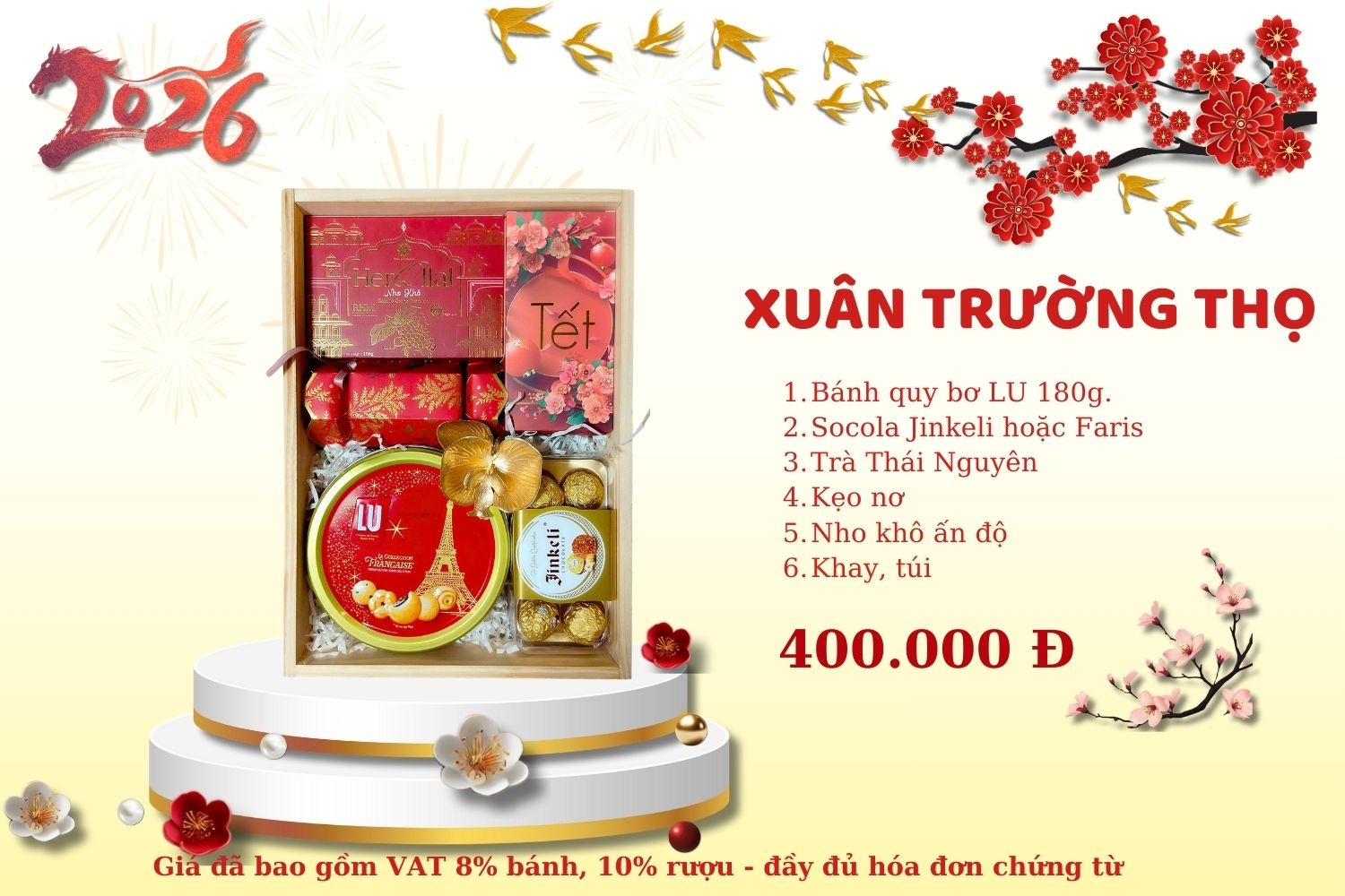 Hộp Quà Tết Xuân Trường Thọ 2026 – Quà Tặng Sang Trọng