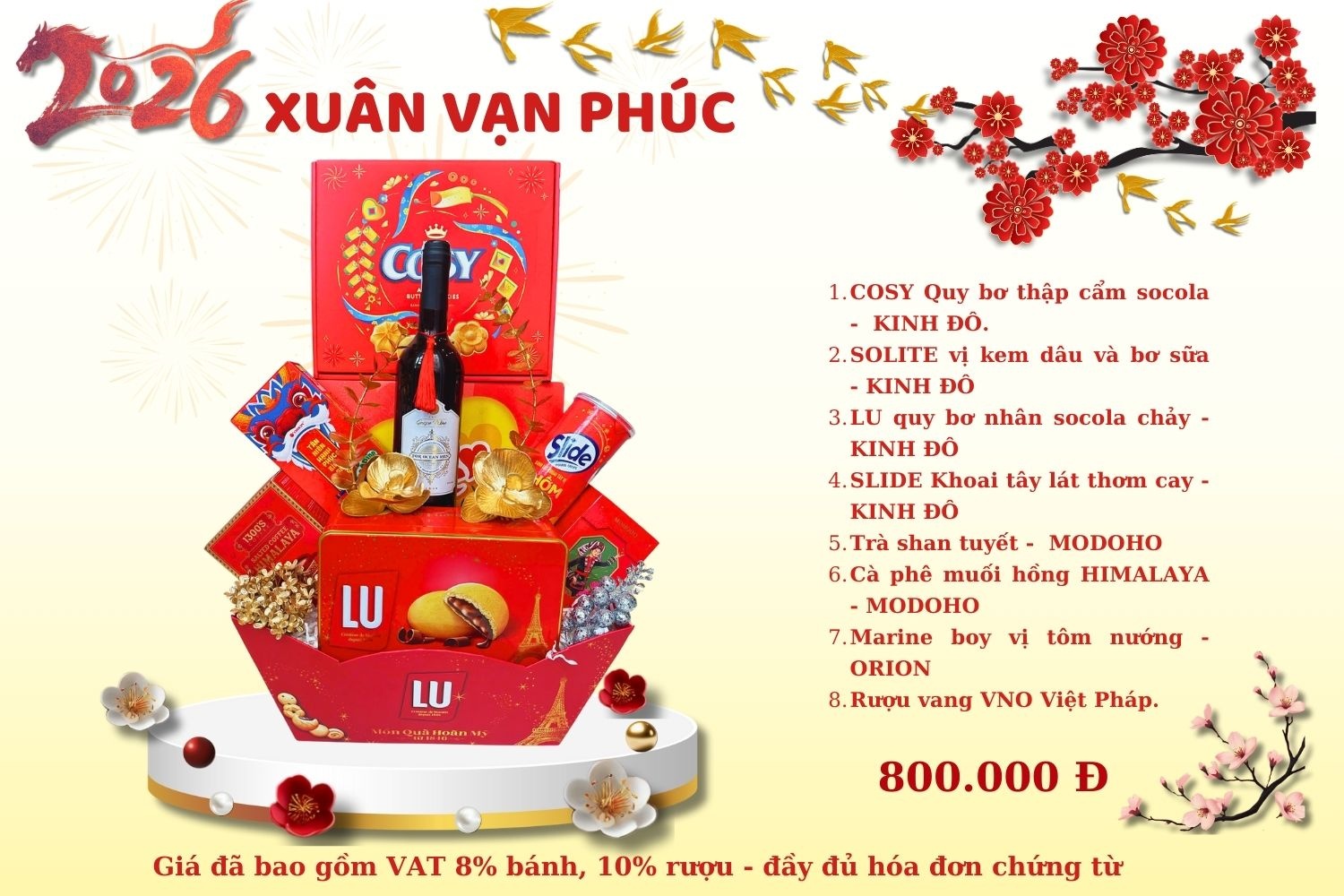 Giỏ Quà Tết Xuân Vạn Phúc 2026 – Quà Tặng Doanh Nghiệp Cao Cấp