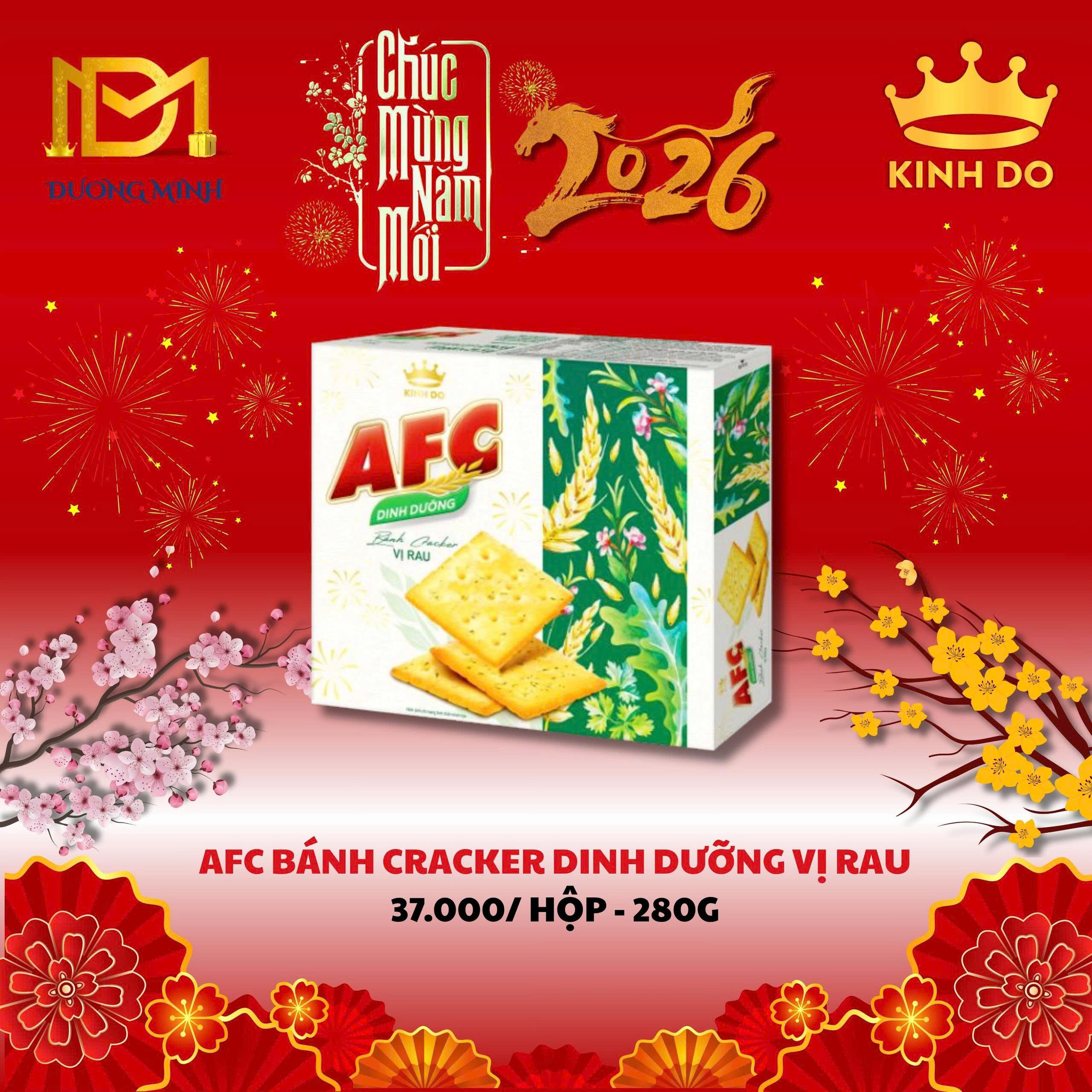 AFC Bánh Cracker Dinh Dưỡng Vị Rau 280G – Giòn Ngon, Bổ Dưỡng, Tiện Lợi