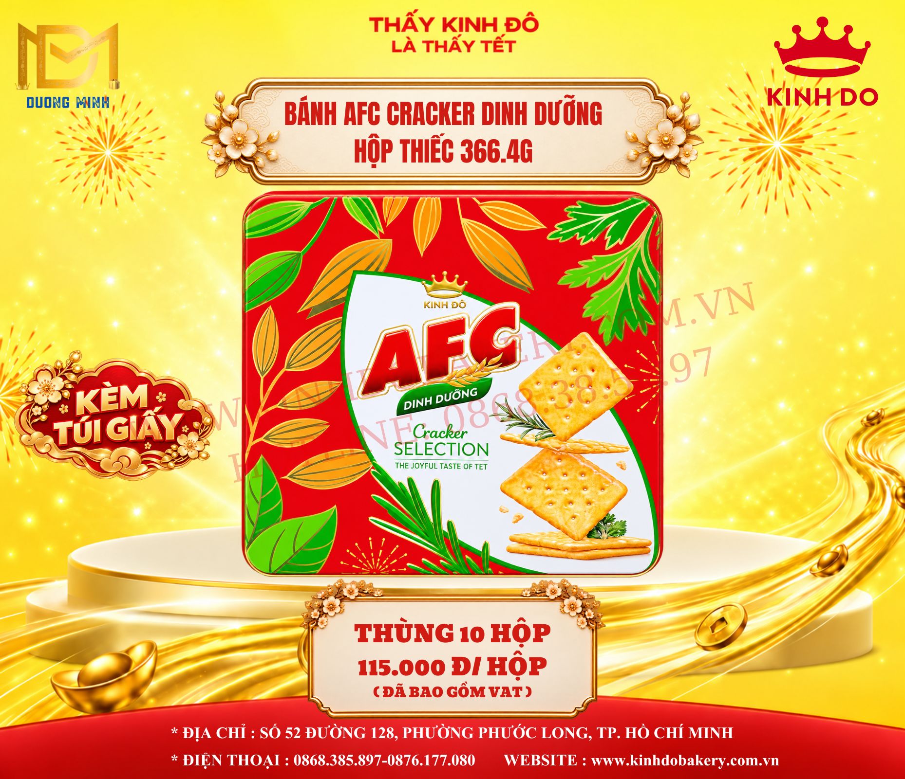 Bánh AFC Cracker Dinh Dưỡng Hộp Thiếc 366.4g