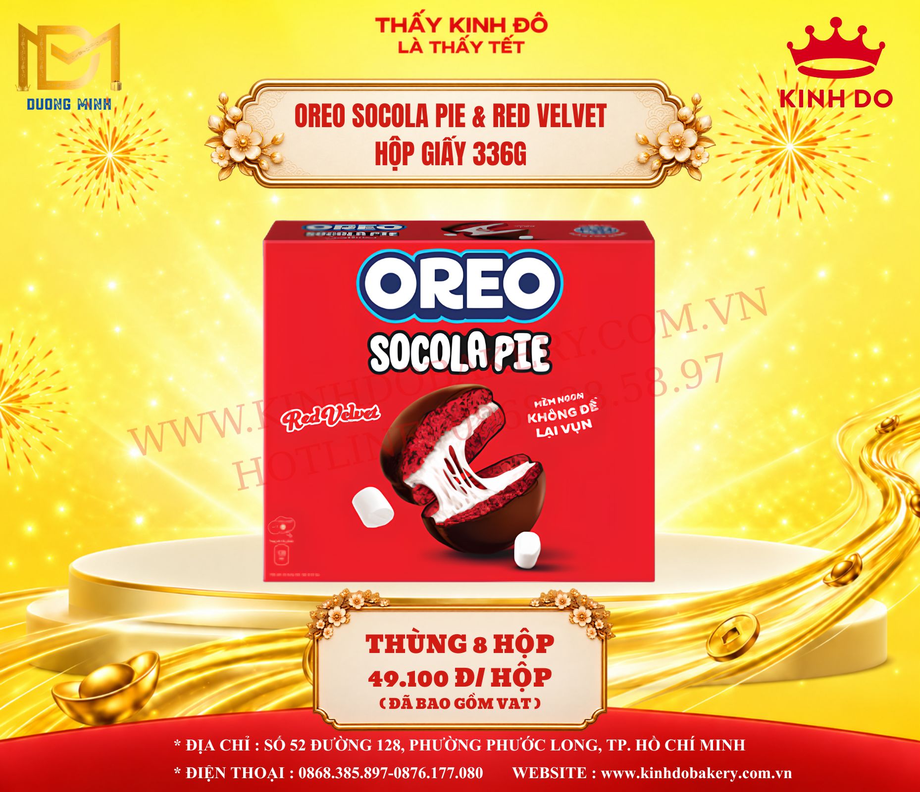 Bánh OREO Socola Pie Red Velvet 336g