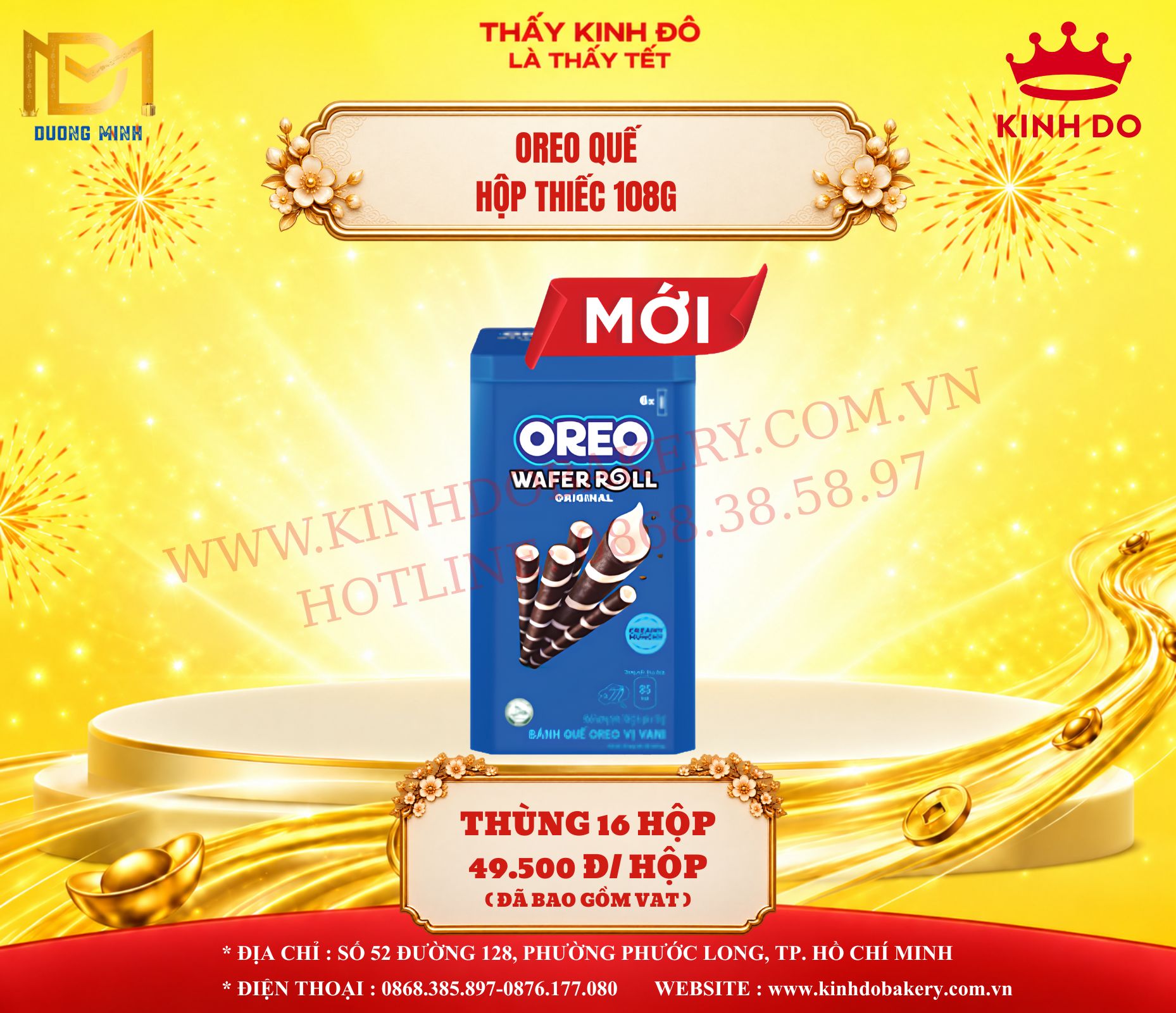 Bánh Quế OREO Wafer Roll Hộp Thiếc 108g