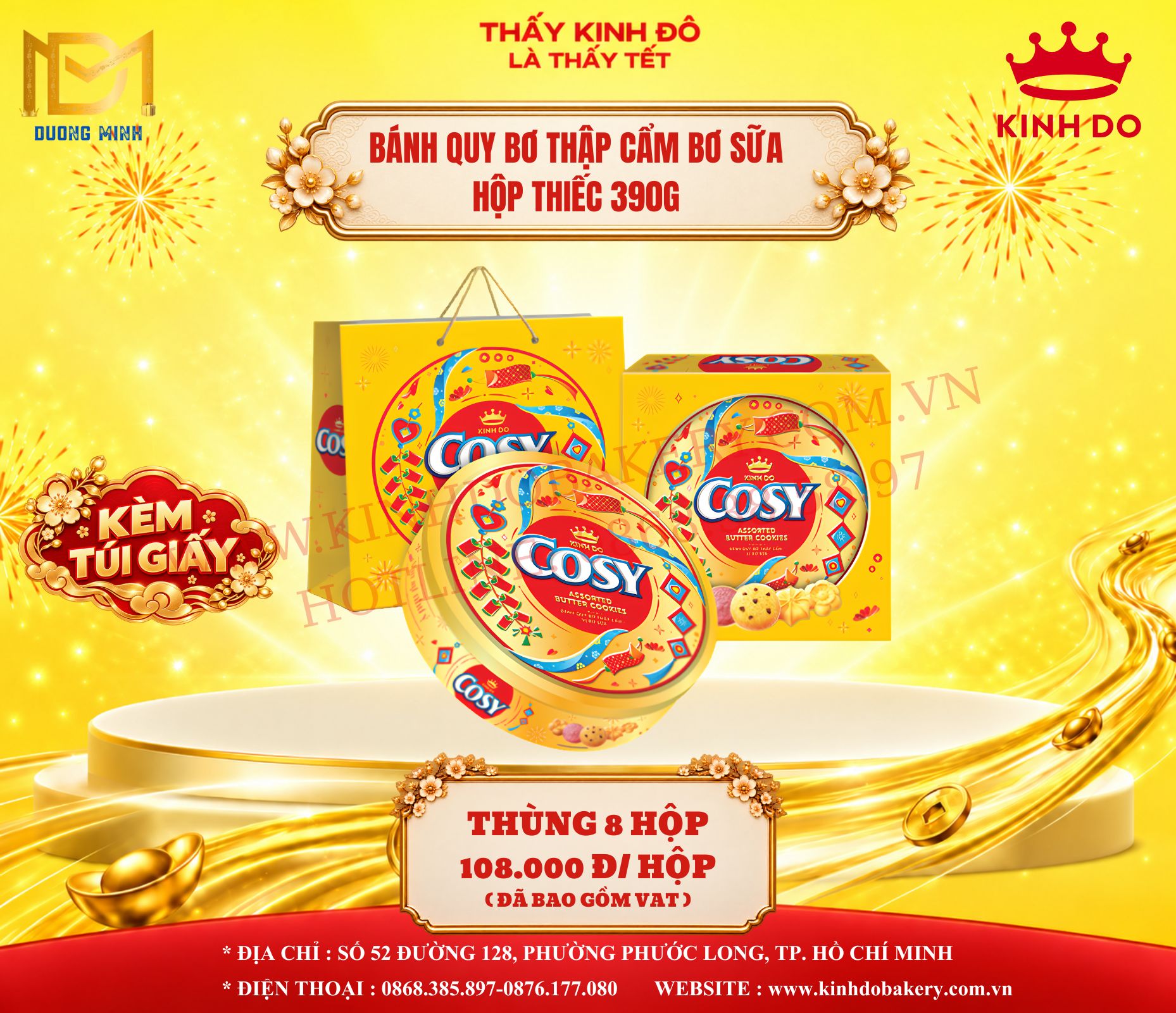 Bánh Quy Bơ Sữa COSY Hộp Thiếc 390g