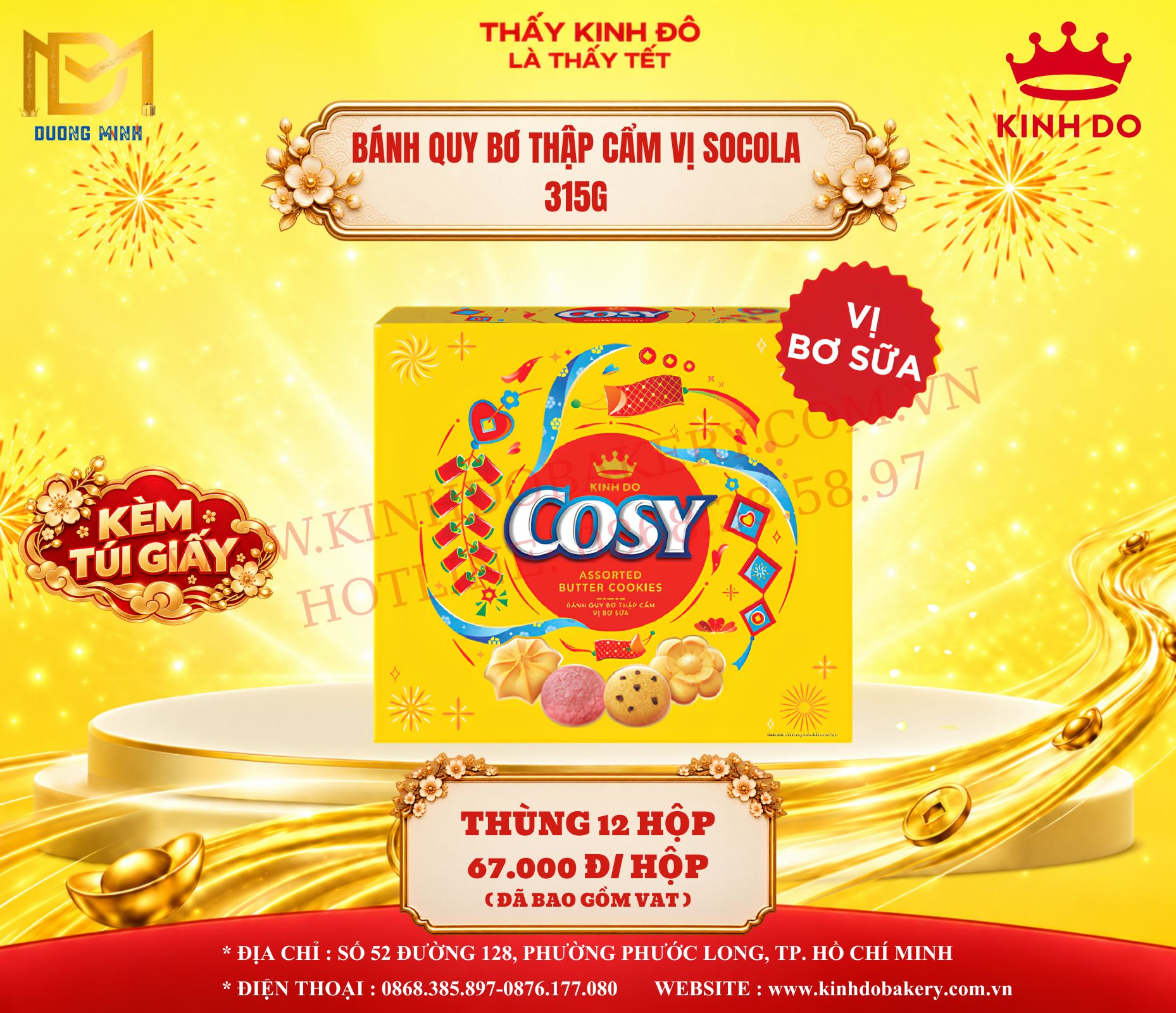 Bánh Quy Bơ Thập Cẩm COSY 315g Vị Bơ Sữa