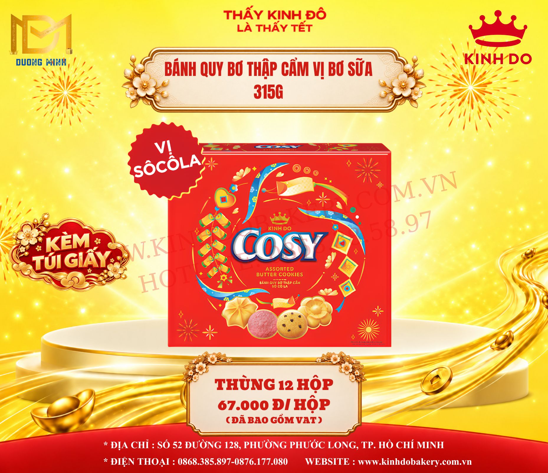 Bánh Quy Bơ Thập Cẩm COSY Vị Socola 315g