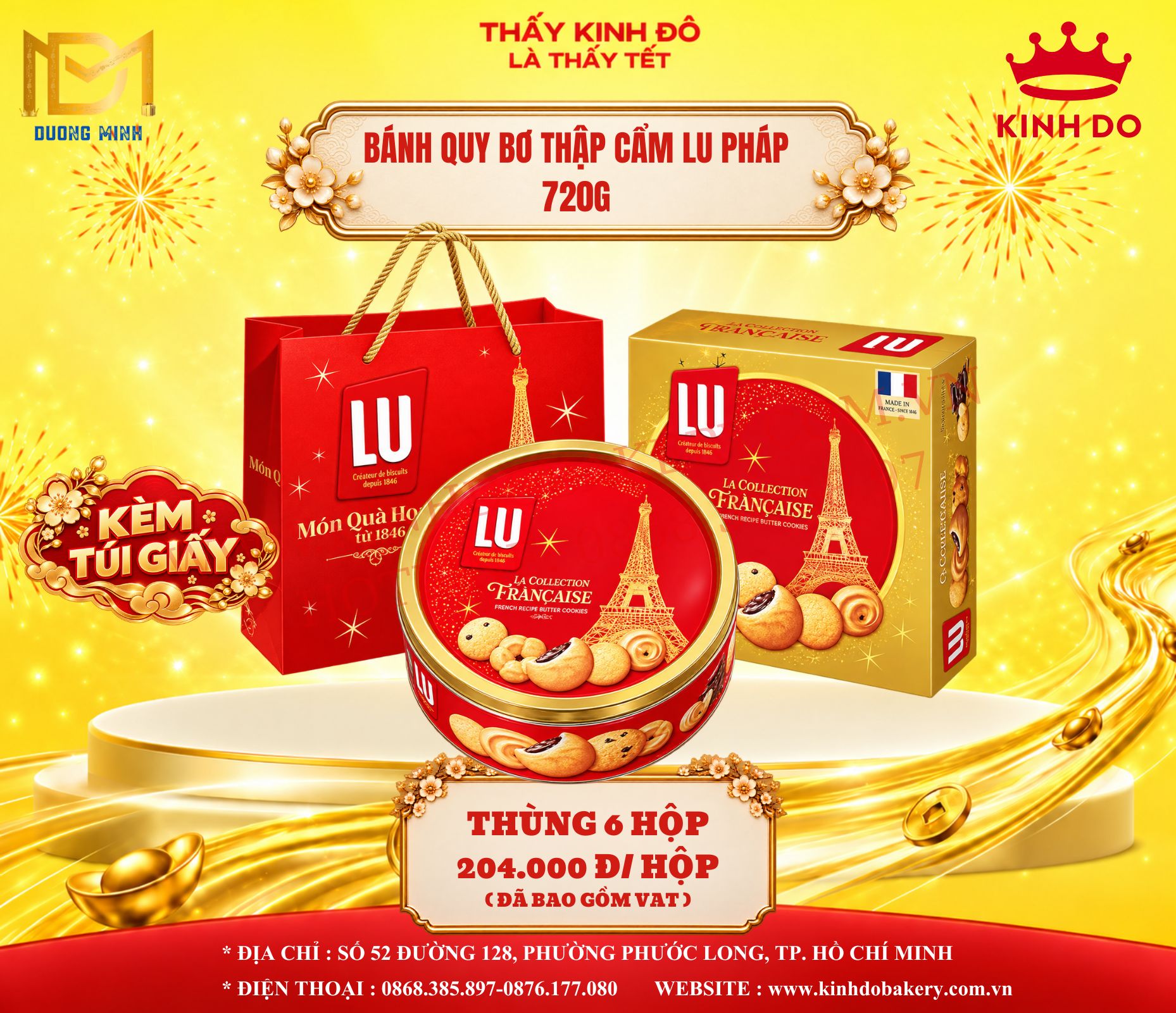 Bánh Quy Bơ Thập Cẩm LU Pháp 720g