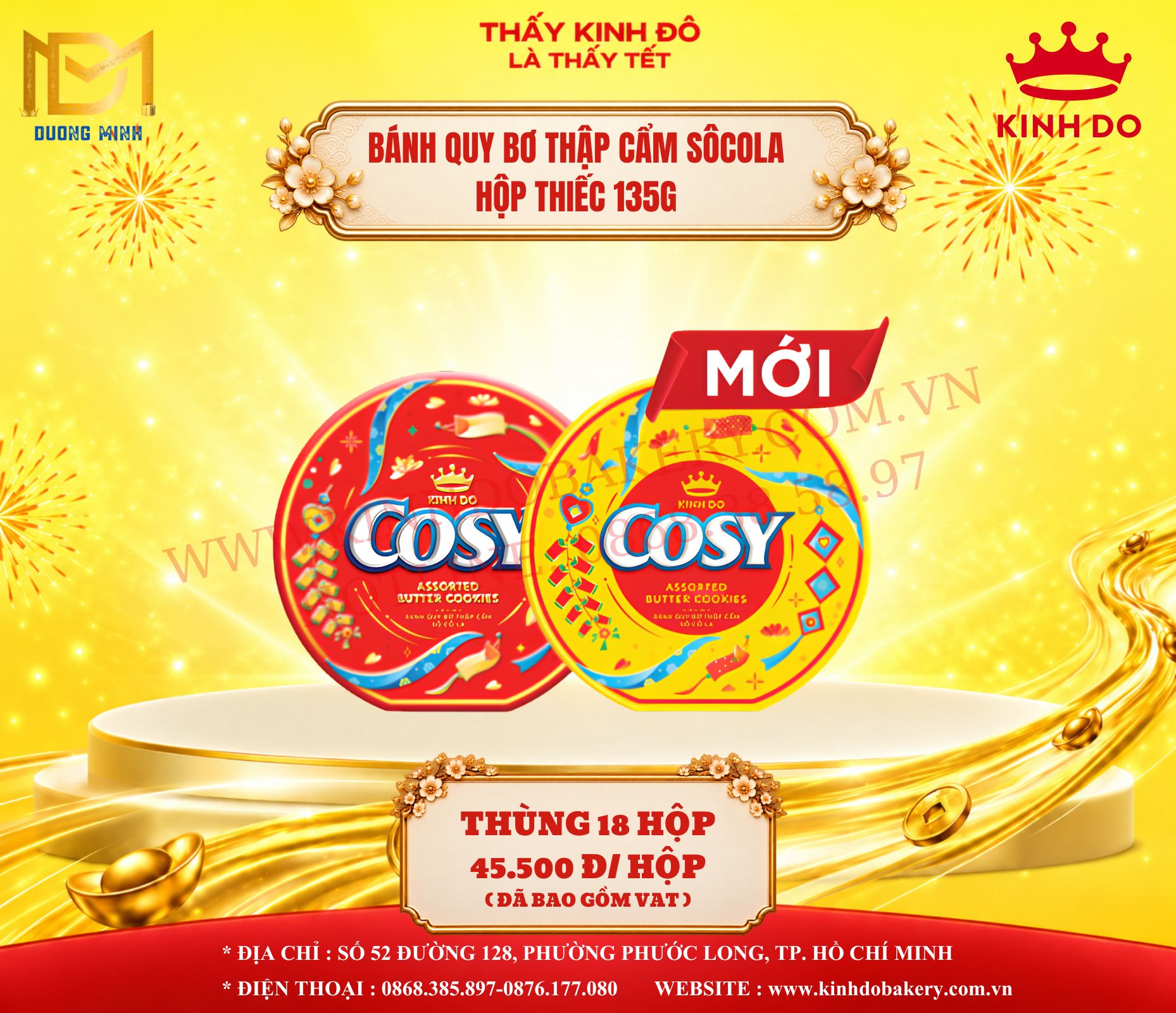 Bánh Quy Bơ Thập Cẩm Socola COSY Hộp Thiếc 135g