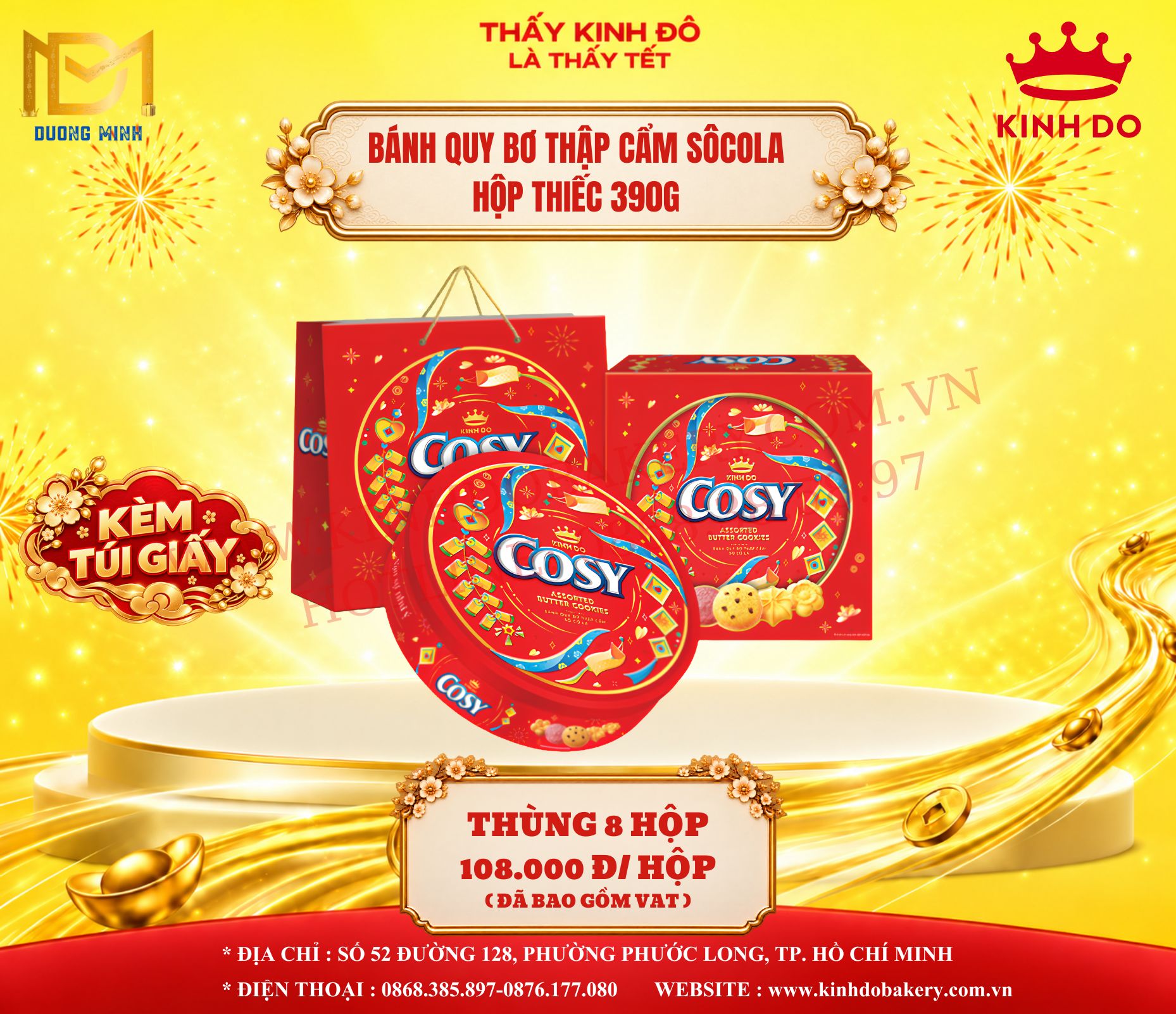 Bánh Quy Bơ Thập Cẩm Socola COSY Hộp Thiếc 390g