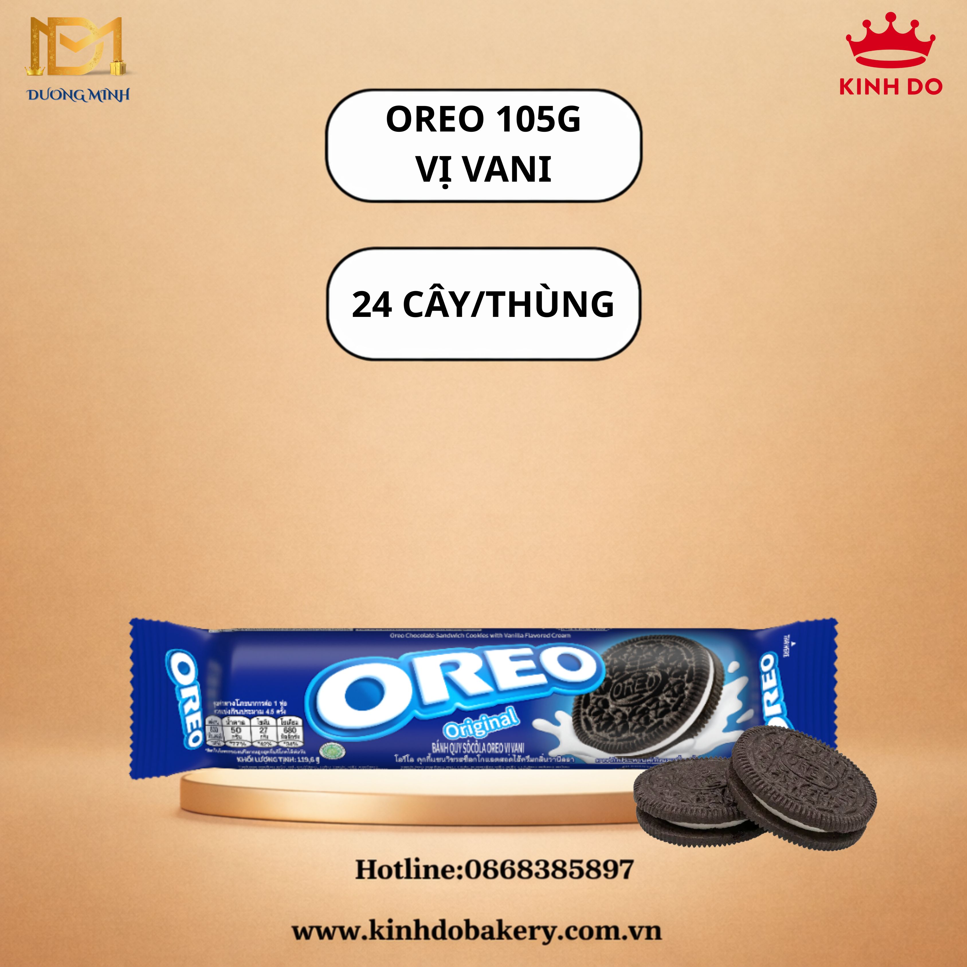 Bánh Quy nhân kem OREO 1105G vị VANI
