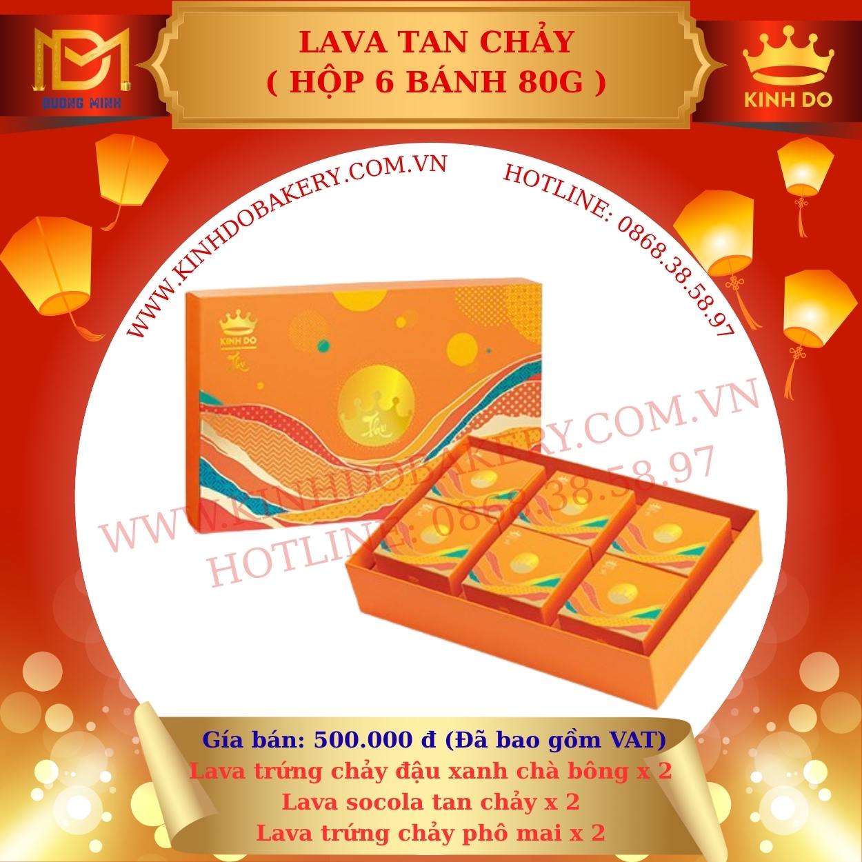 Bánh trung thu Kinh Đô Lava Trứng Chảy - hộp 6 bánh ( LAVA6 )
