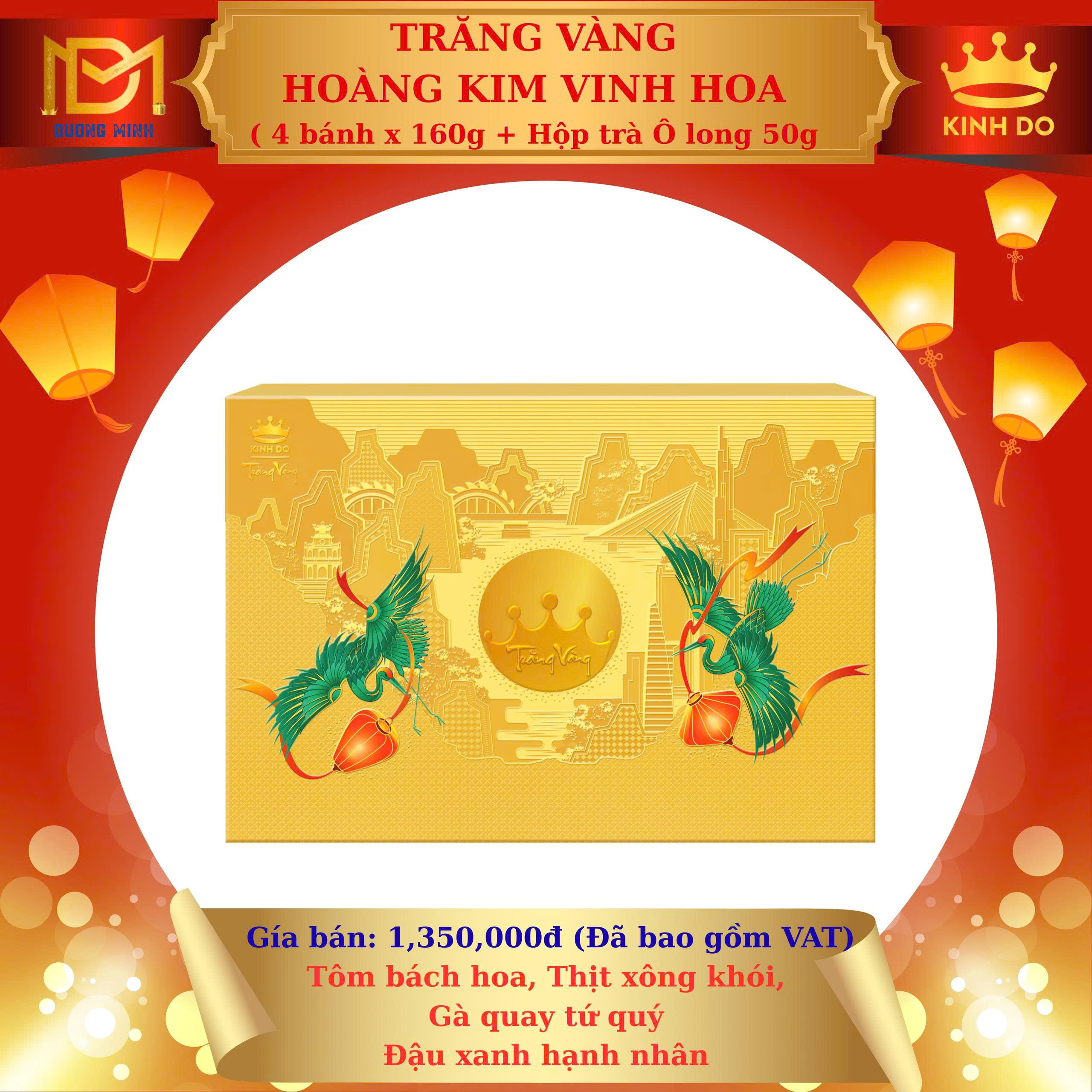 Bánh trung thu Kinh Đô Trăng vàng Hoàng Kim Vinh Hoa ( HKV )