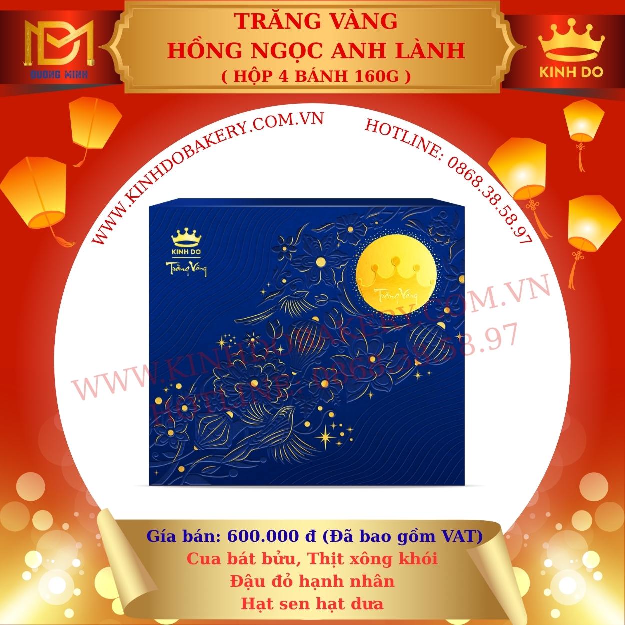 Bánh trung thu Kinh Đô Trăng vàng Hồng Ngọc An Lành ( HNG )