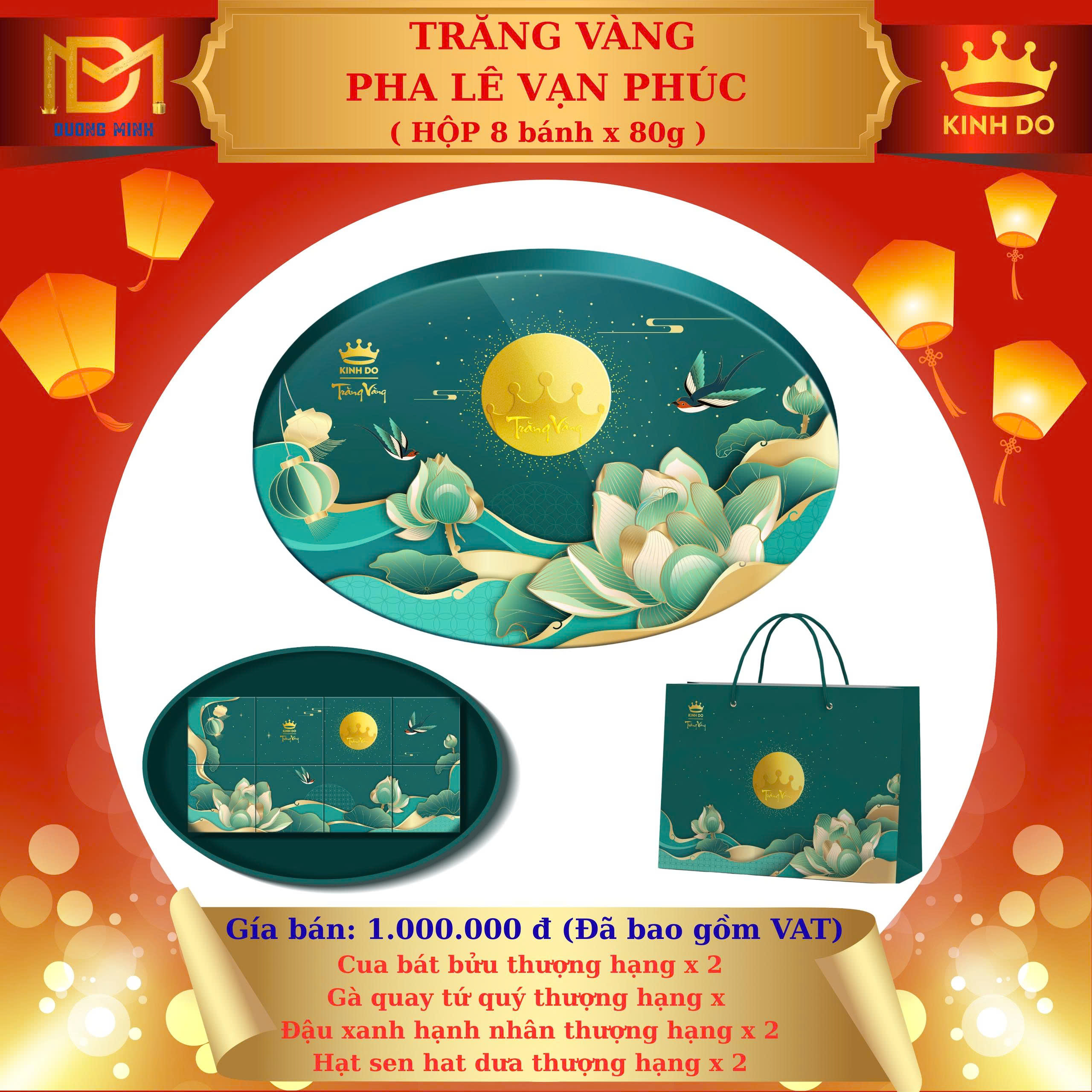 Bánh trung thu Kinh Đô Trăng vàng Pha Lê Vạn Phúc ( PLX6 )